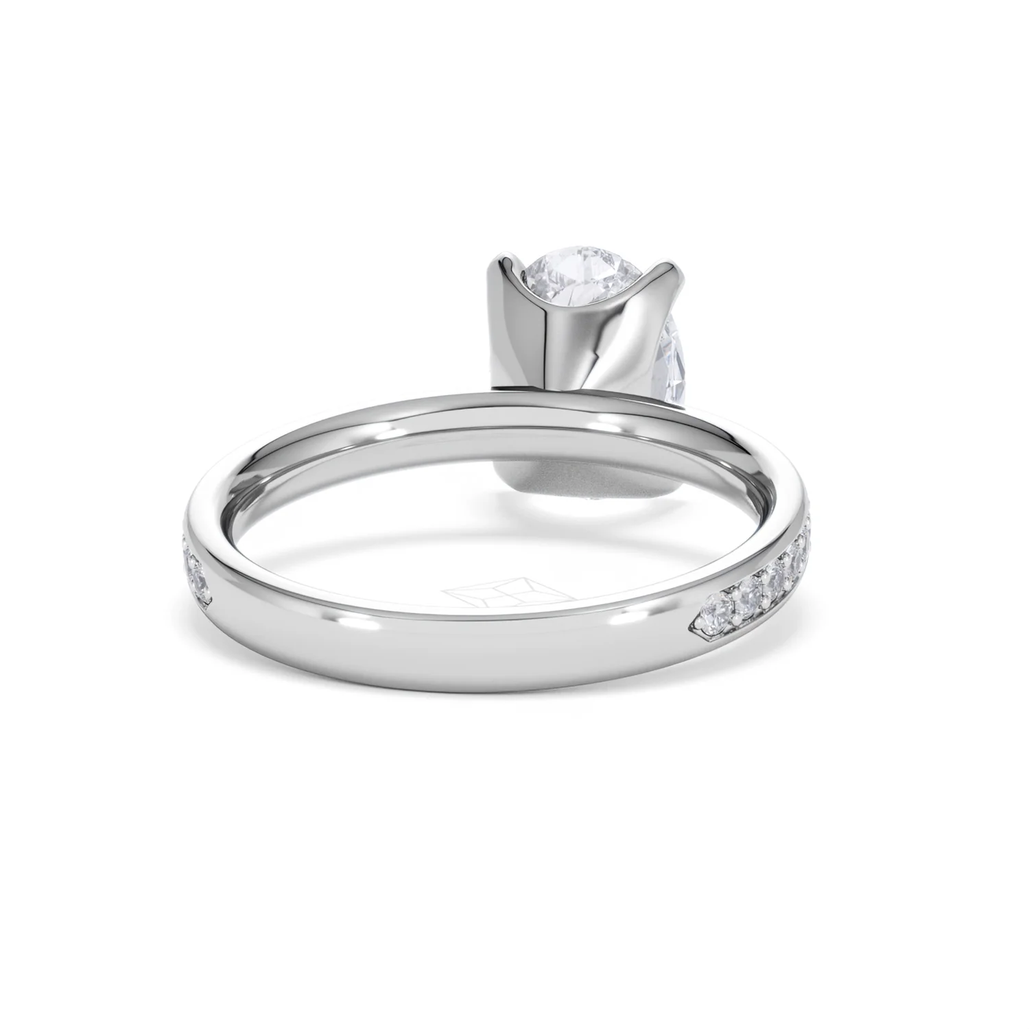 Origin 2.25ct Oval Cut Lab Diamond Solitaire Engagement Ring with Side Stones in 18K White Gold - Image 44