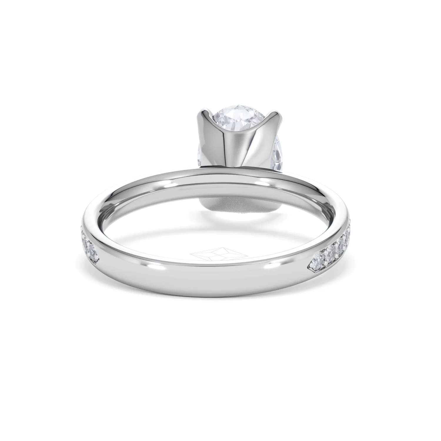 Origin 2.25ct Oval Cut Lab Diamond Solitaire Engagement Ring with Side Stones in 18K White Gold - Image 45