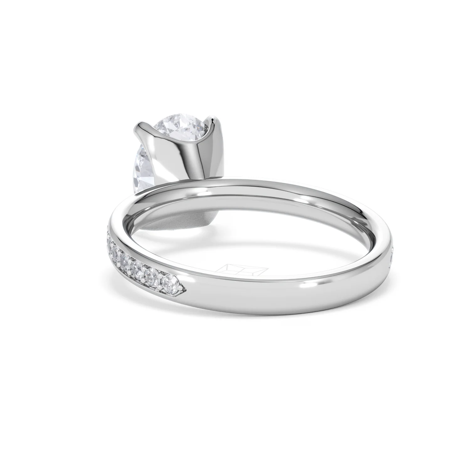 Origin 2.25ct Oval Cut Lab Diamond Solitaire Engagement Ring with Side Stones in 18K White Gold - Image 52