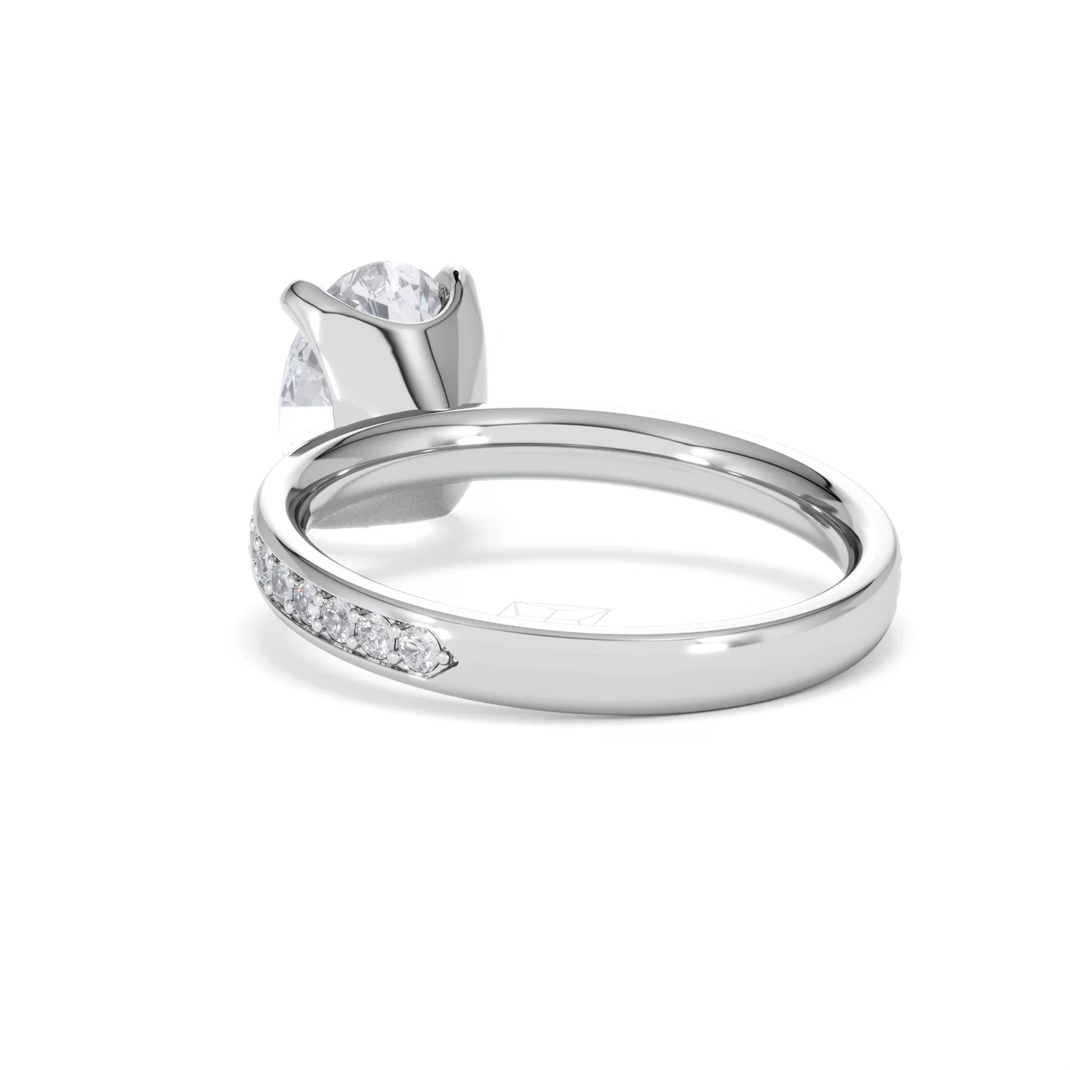 Origin 2.25ct Oval Cut Lab Diamond Solitaire Engagement Ring with Side Stones in 18K White Gold - Image 53