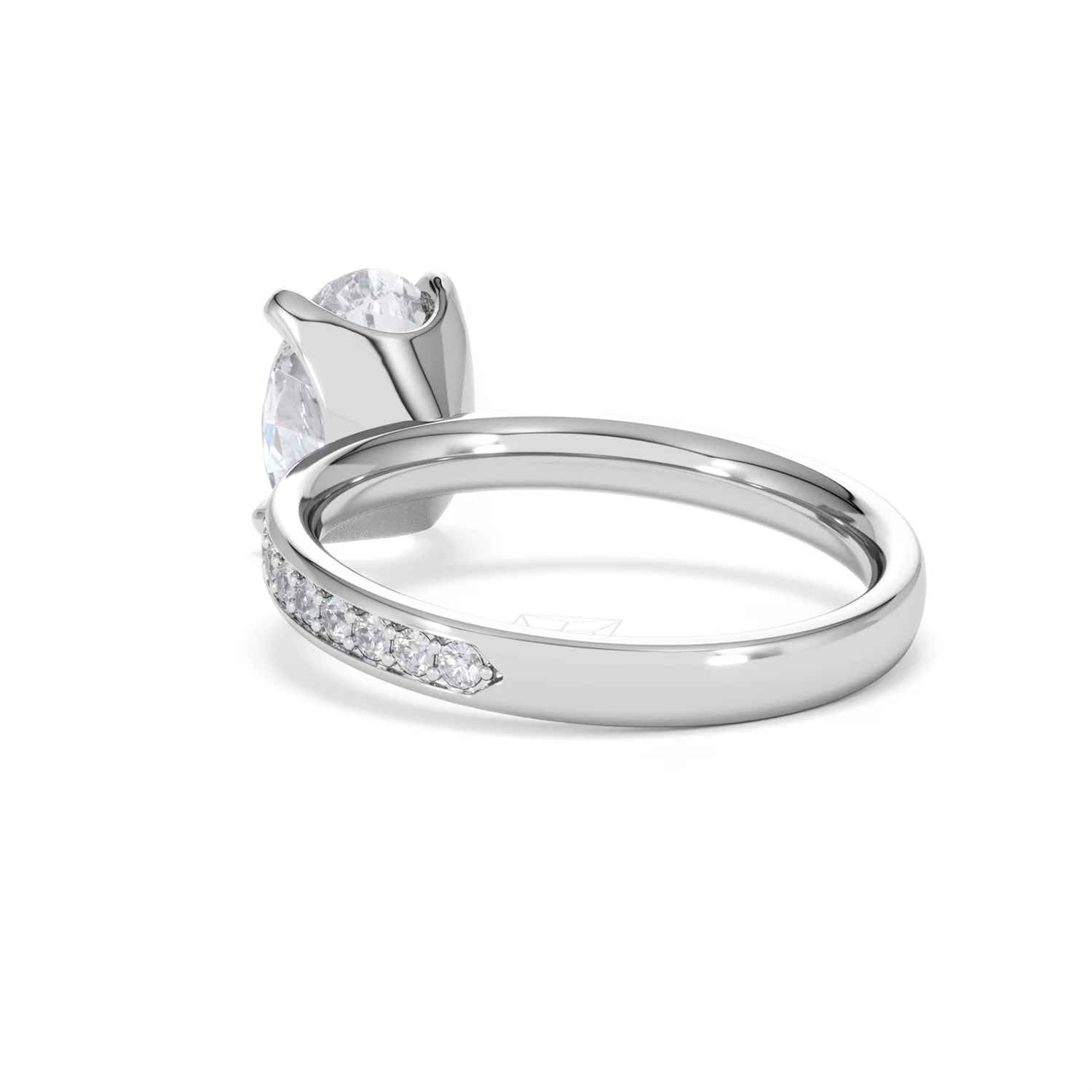 Origin 2.25ct Oval Cut Lab Diamond Solitaire Engagement Ring with Side Stones in 18K White Gold - Image 54