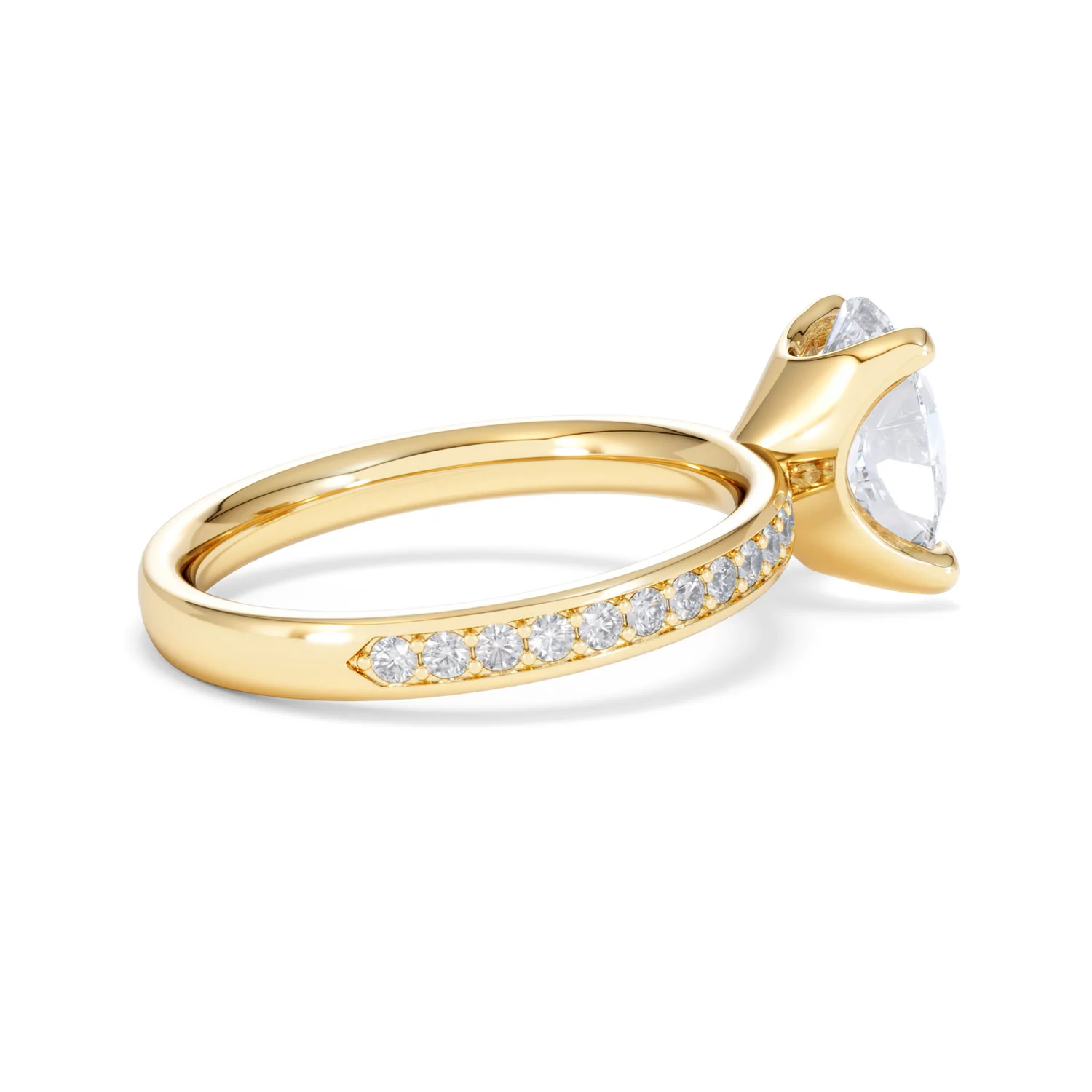 Origin 2.25ct Oval Cut Lab Diamond Solitaire Engagement Ring with Side Stones in 18K Yellow Gold - Image 32