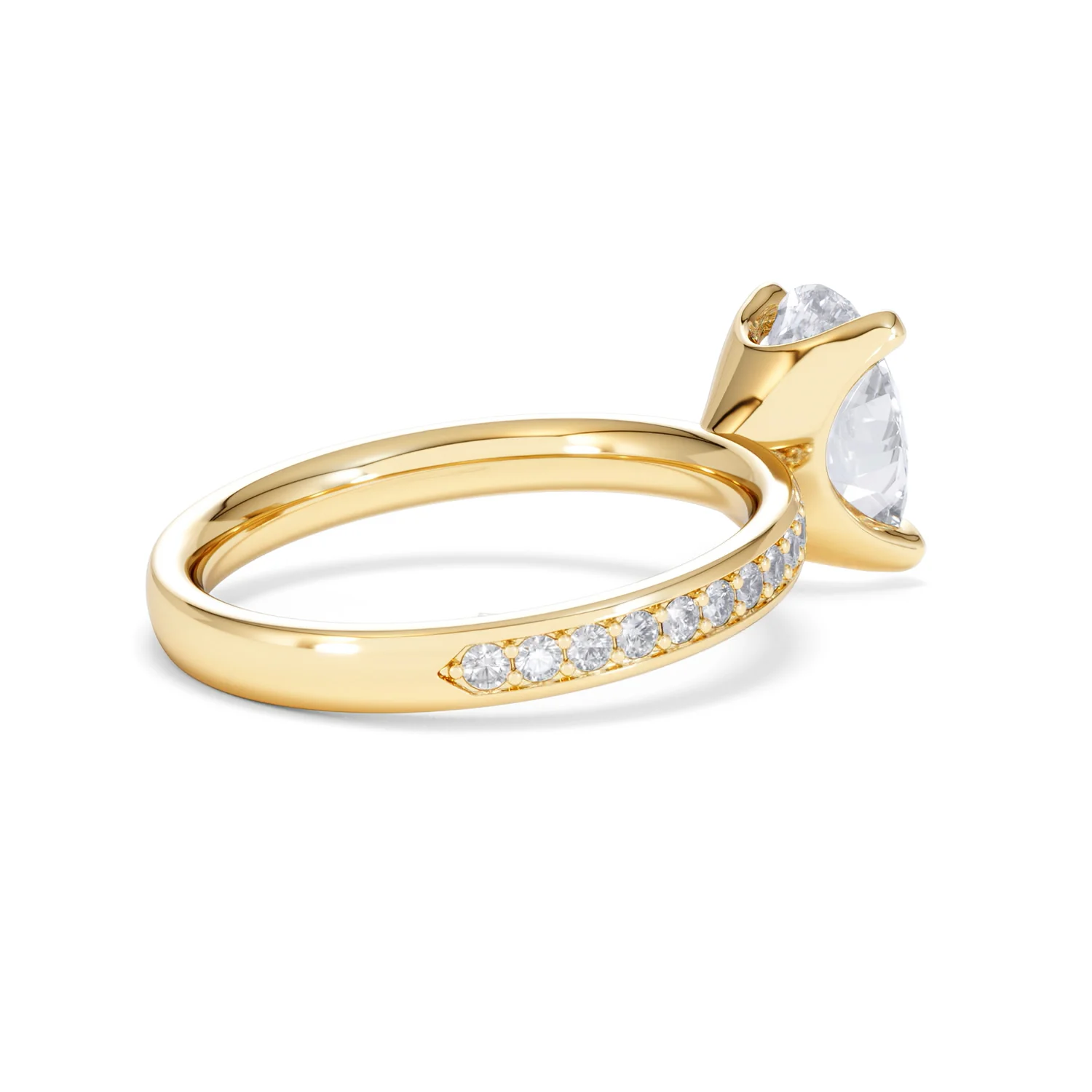 Origin 2.25ct Oval Cut Lab Diamond Solitaire Engagement Ring with Side Stones in 18K Yellow Gold - Image 35