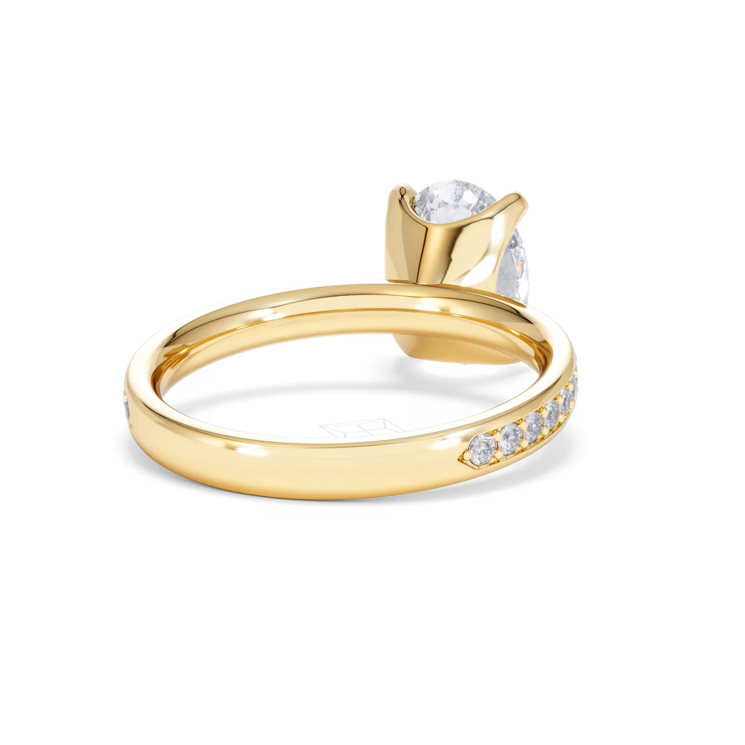Origin 2.25ct Oval Cut Lab Diamond Solitaire Engagement Ring with Side Stones in 18K Yellow Gold - Image 42