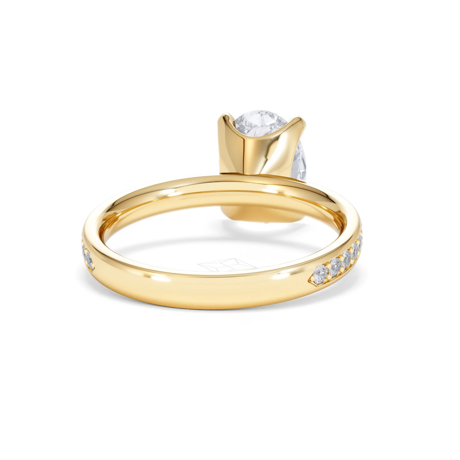 Origin 2.25ct Oval Cut Lab Diamond Solitaire Engagement Ring with Side Stones in 18K Yellow Gold - Image 44