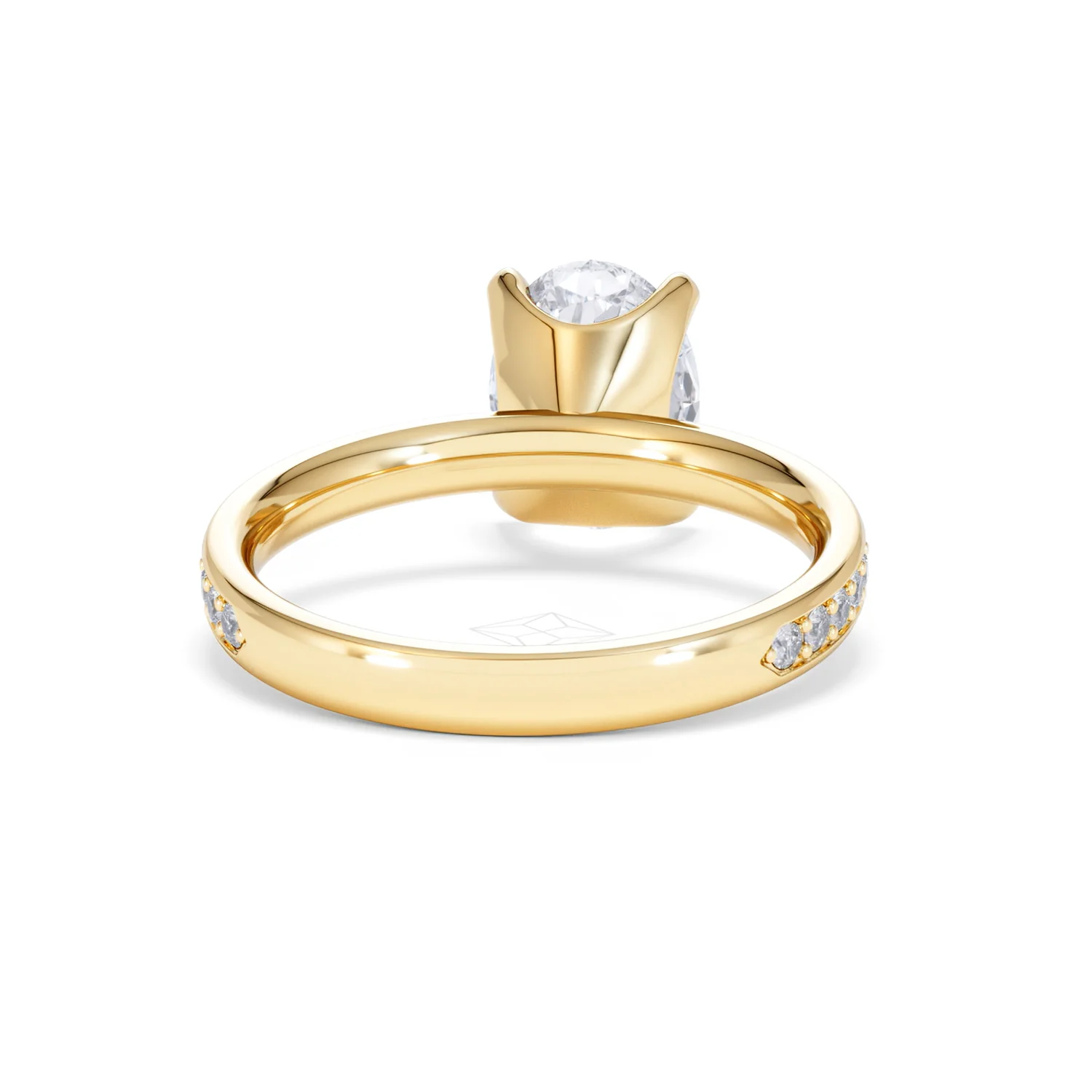 Origin 2.25ct Oval Cut Lab Diamond Solitaire Engagement Ring with Side Stones in 18K Yellow Gold - Image 45