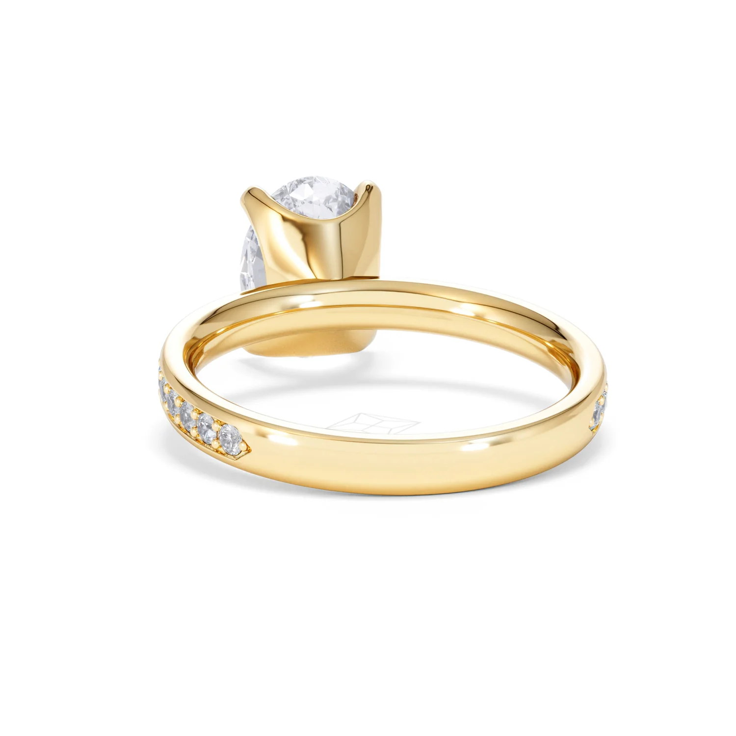 Origin 2.25ct Oval Cut Lab Diamond Solitaire Engagement Ring with Side Stones in 18K Yellow Gold - Image 50