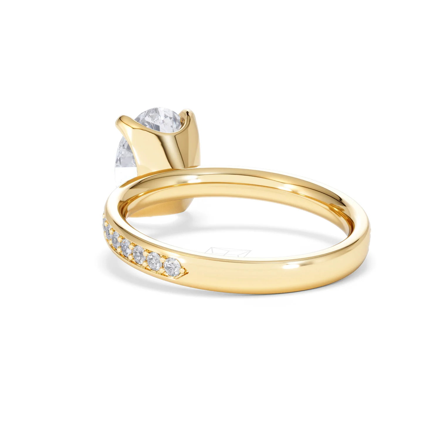 Origin 2.25ct Oval Cut Lab Diamond Solitaire Engagement Ring with Side Stones in 18K Yellow Gold - Image 53