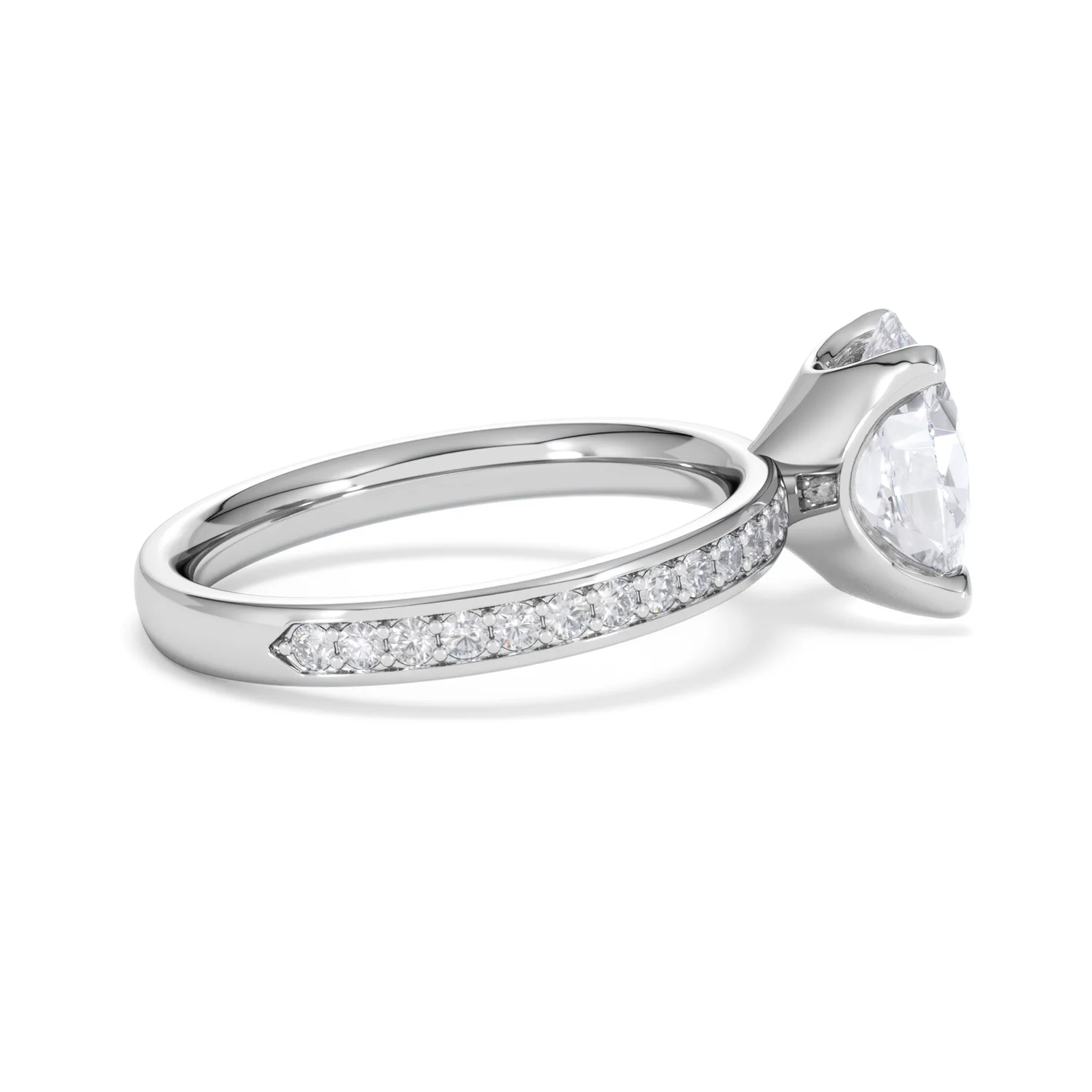 Origin 2.25ct Oval Cut Lab Diamond Solitaire Engagement Ring with Side Stones in Platinum - Image 29