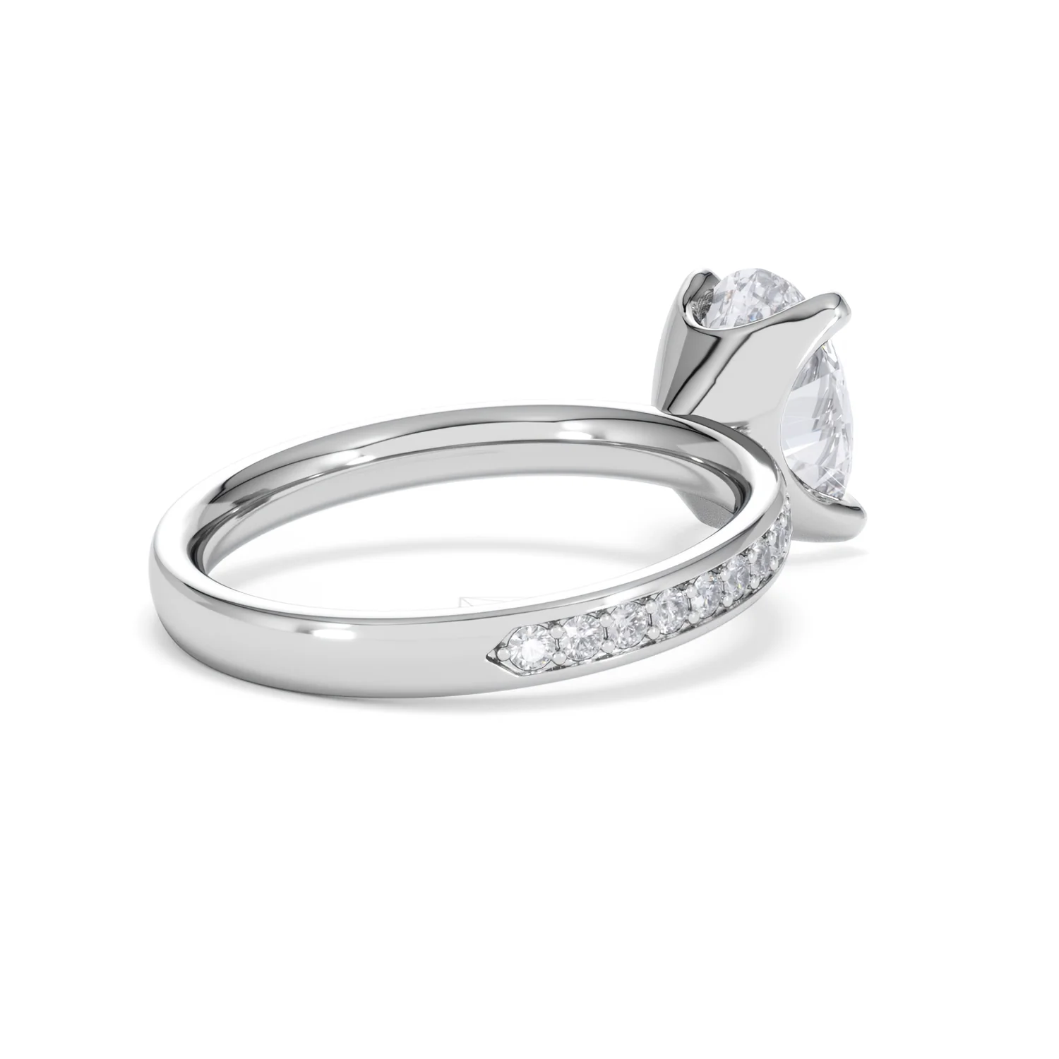 Origin 2.25ct Oval Cut Lab Diamond Solitaire Engagement Ring with Side Stones in Platinum - Image 37