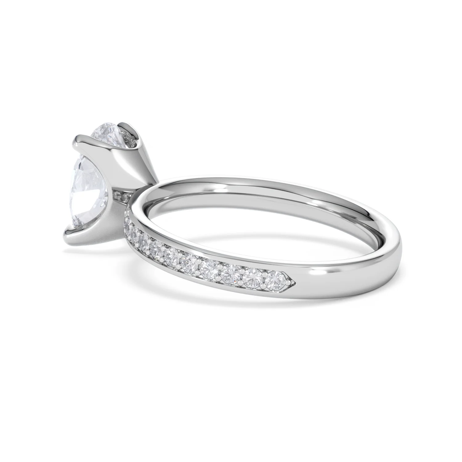 Origin 2.25ct Oval Cut Lab Diamond Solitaire Engagement Ring with Side Stones in Platinum - Image 60