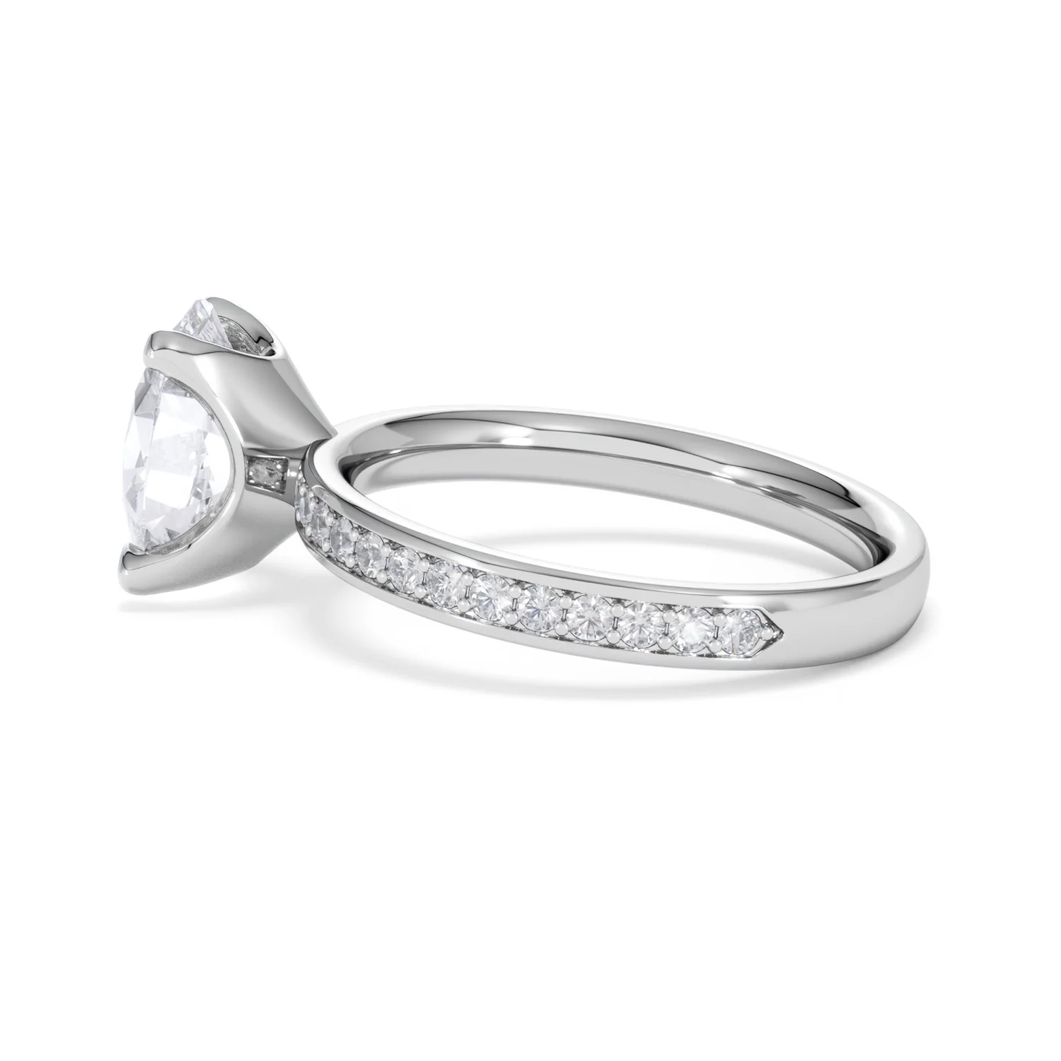 Origin 2.25ct Oval Cut Lab Diamond Solitaire Engagement Ring with Side Stones in Platinum - Image 64