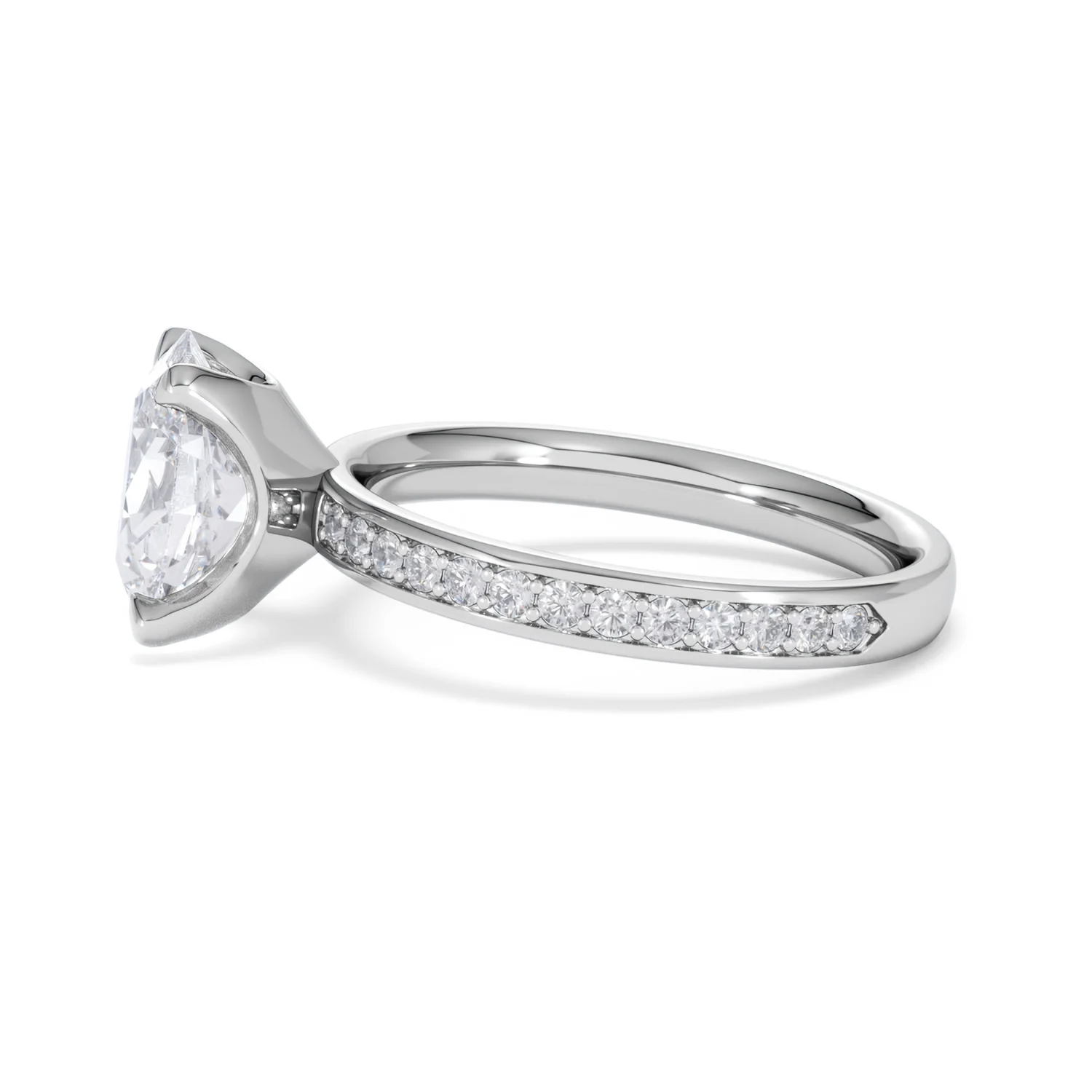 Origin 2.25ct Oval Cut Lab Diamond Solitaire Engagement Ring with Side Stones in Platinum - Image 68