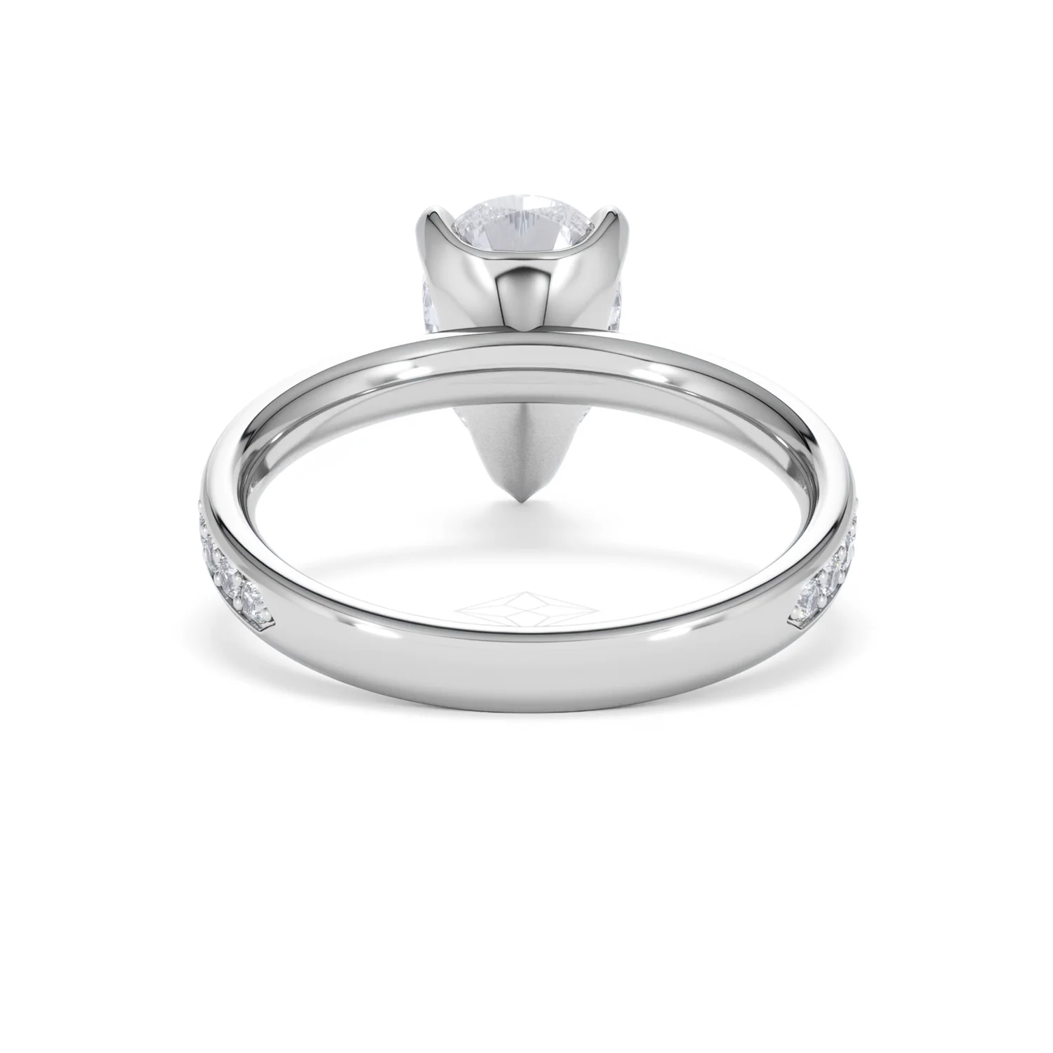 Origin 2.25ct Pear Cut Lab Diamond Solitaire Engagement Ring with Side Stones in 18K White Gold - Image 47