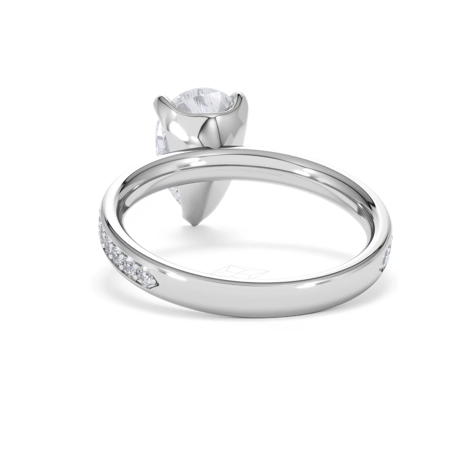 Origin 2.25ct Pear Cut Lab Diamond Solitaire Engagement Ring with Side Stones in 18K White Gold - Image 50