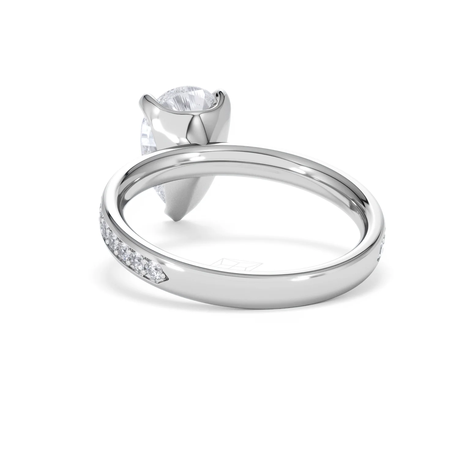 Origin 2.25ct Pear Cut Lab Diamond Solitaire Engagement Ring with Side Stones in 18K White Gold - Image 51