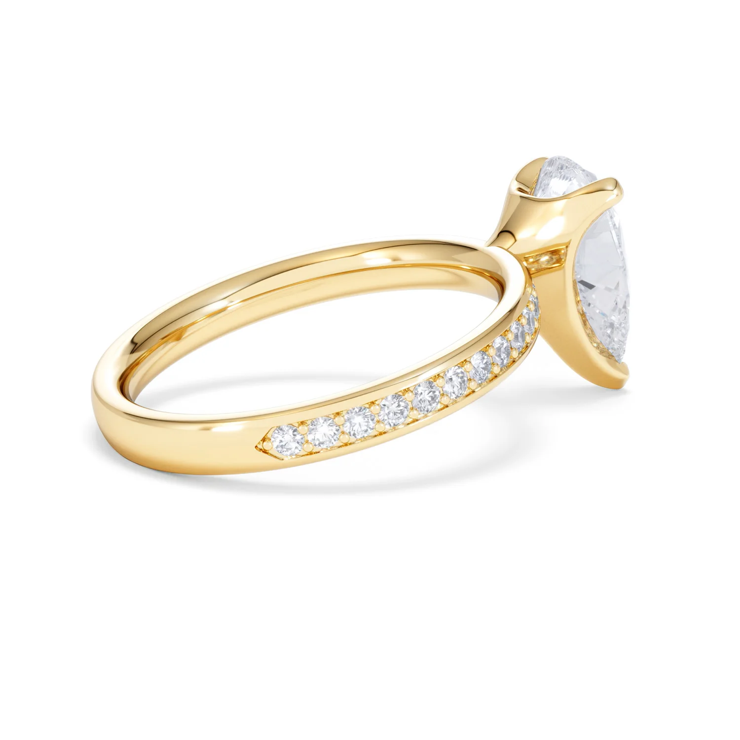Origin 2.25ct Pear Cut Lab Diamond Solitaire Engagement Ring with Side Stones in 18K Yellow Gold - Image 33