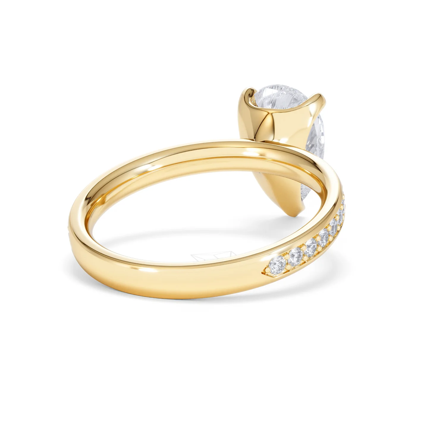 Origin 2.25ct Pear Cut Lab Diamond Solitaire Engagement Ring with Side Stones in 18K Yellow Gold - Image 41