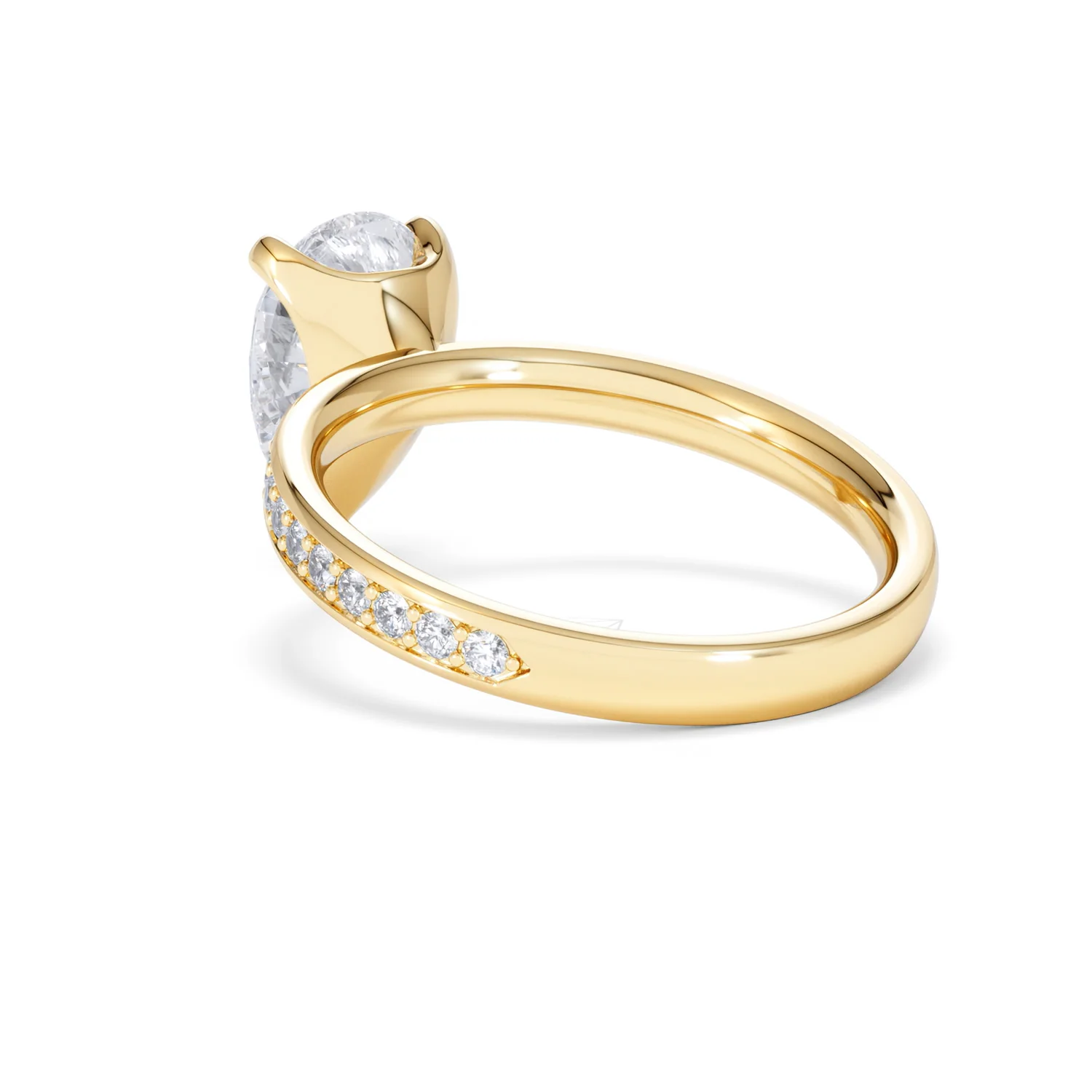 Origin 2.25ct Pear Cut Lab Diamond Solitaire Engagement Ring with Side Stones in 18K Yellow Gold - Image 55