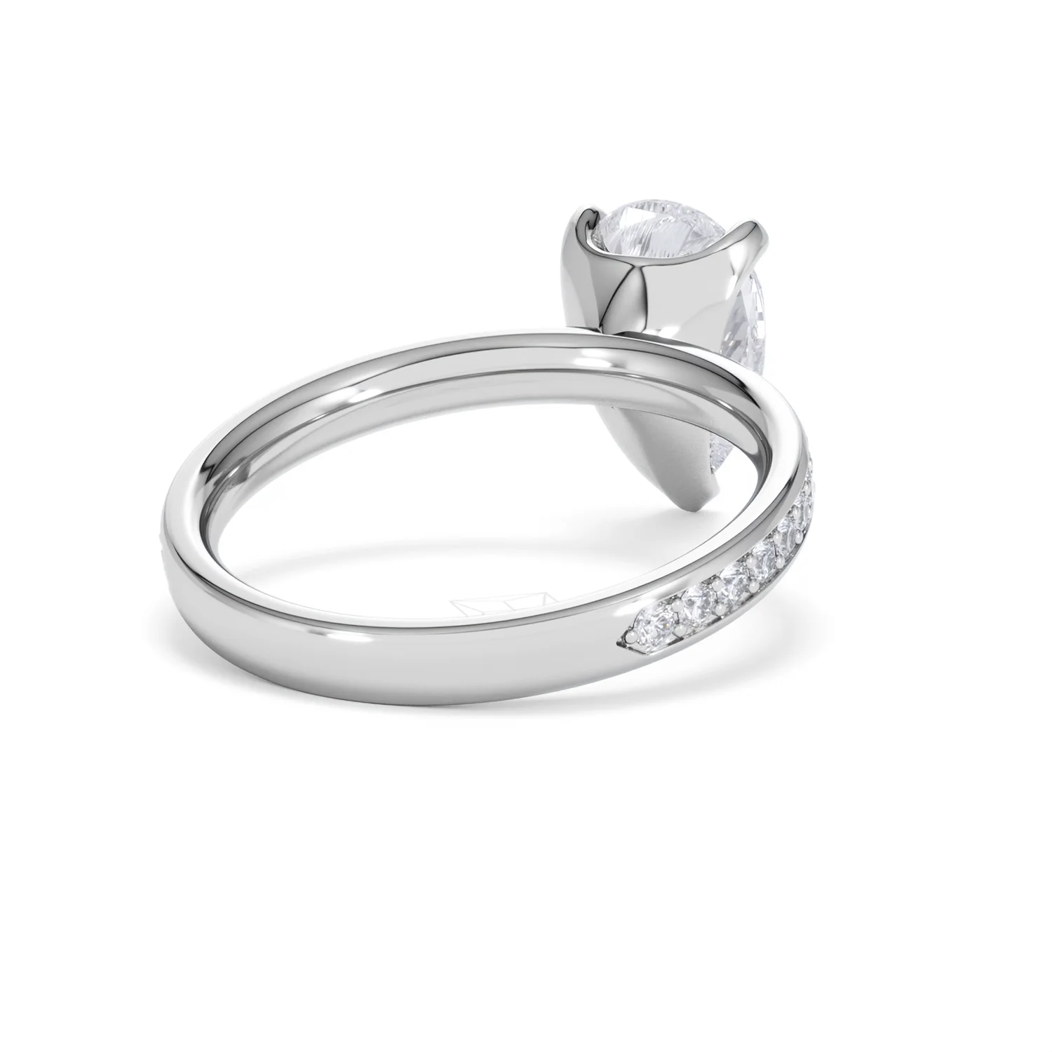 Origin 2.25ct Pear Cut Lab Diamond Solitaire Engagement Ring with Side Stones in Platinum - Image 41