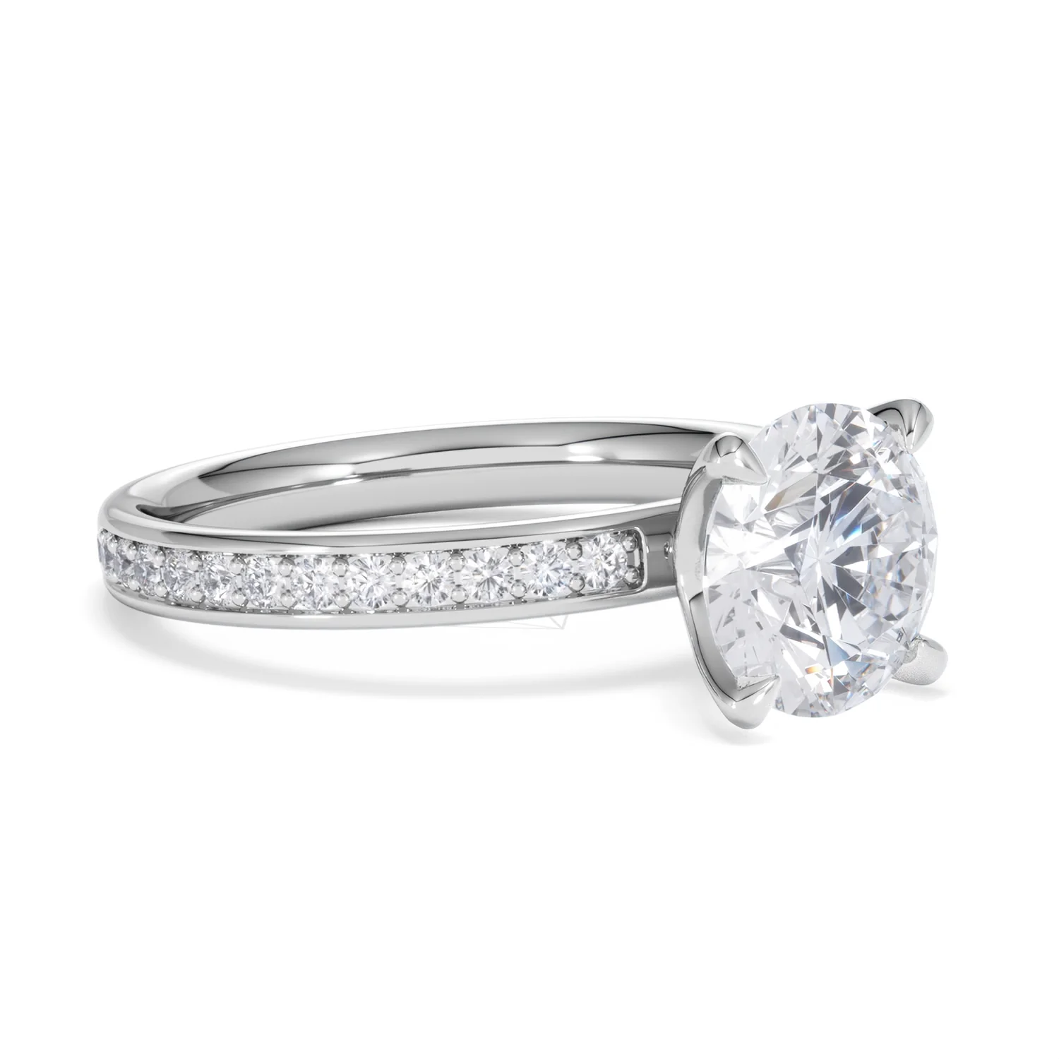 Origin 2.25ct Round Cut Lab Diamond Solitaire Engagement Ring with Side Stones in 18K White Gold - Image 16