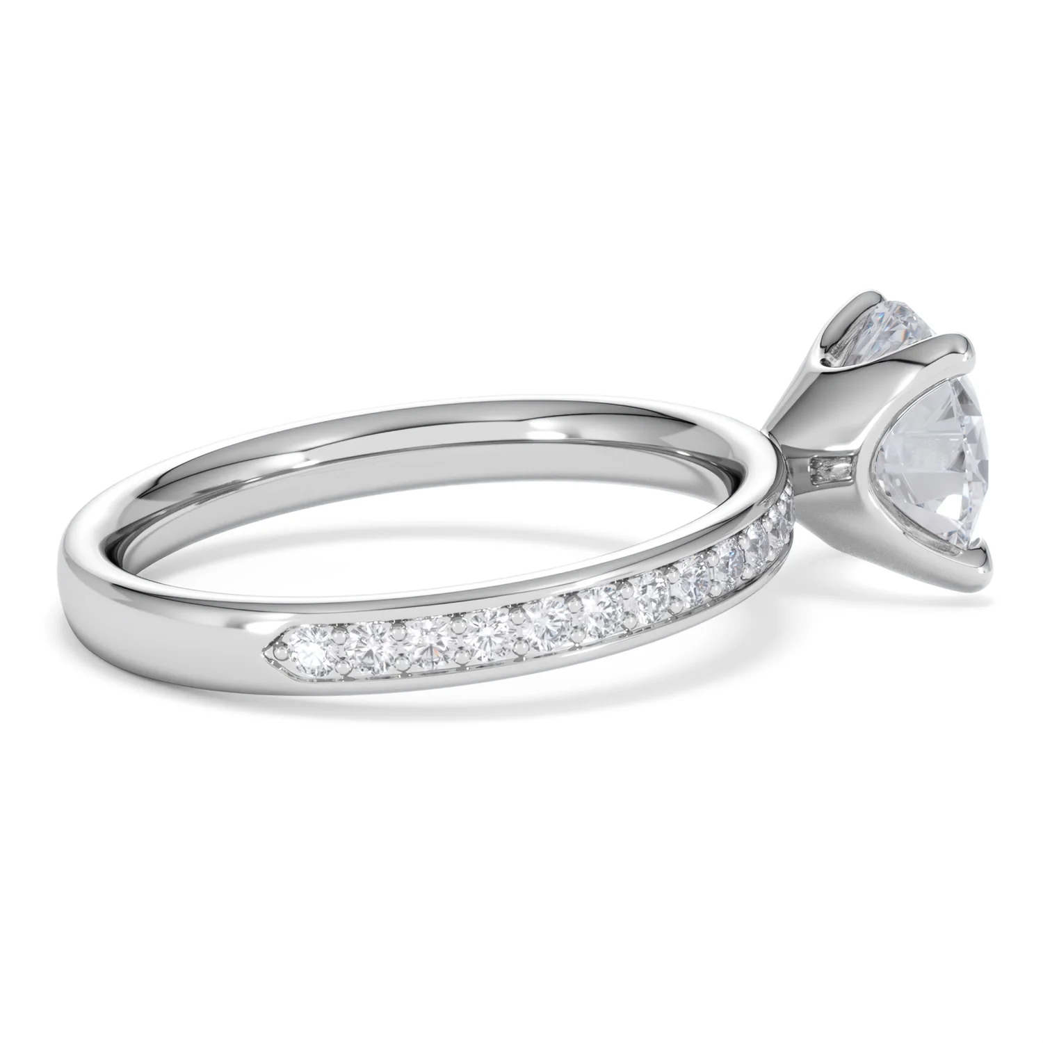 Origin 2.25ct Round Cut Lab Diamond Solitaire Engagement Ring with Side Stones in 18K White Gold - Image 31