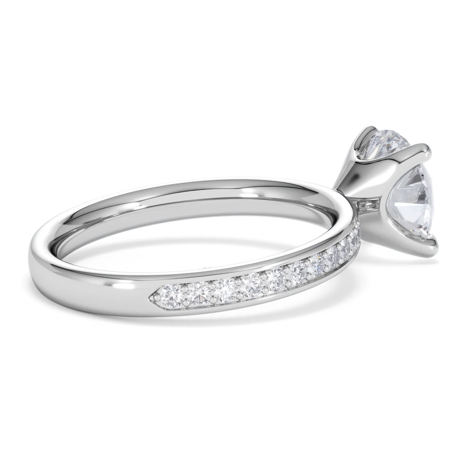 Origin 2.25ct Round Cut Lab Diamond Solitaire Engagement Ring with Side Stones in 18K White Gold - Image 33