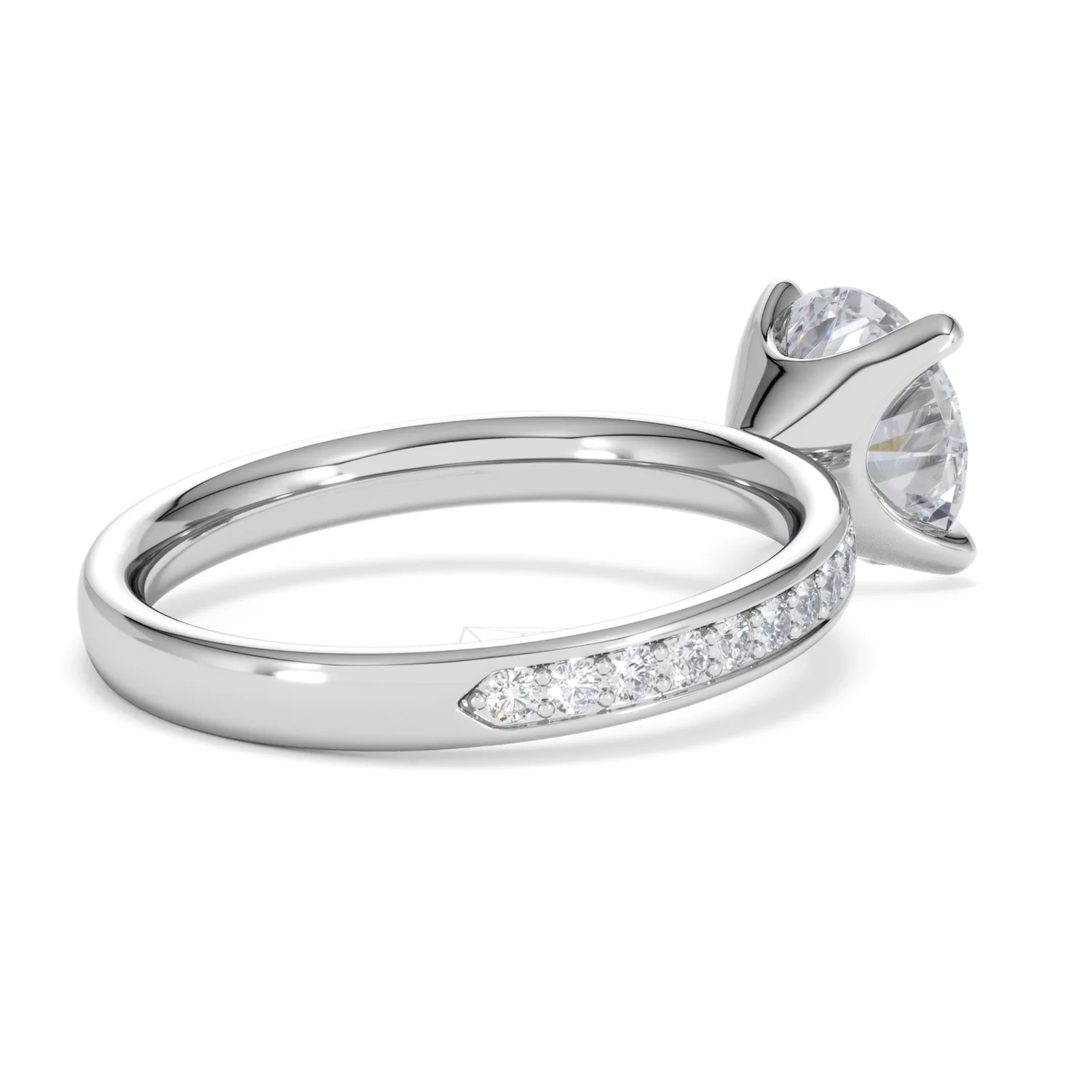 Origin 2.25ct Round Cut Lab Diamond Solitaire Engagement Ring with Side Stones in 18K White Gold - Image 36