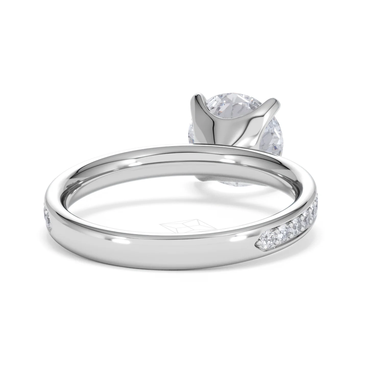 Origin 2.25ct Round Cut Lab Diamond Solitaire Engagement Ring with Side Stones in 18K White Gold - Image 43
