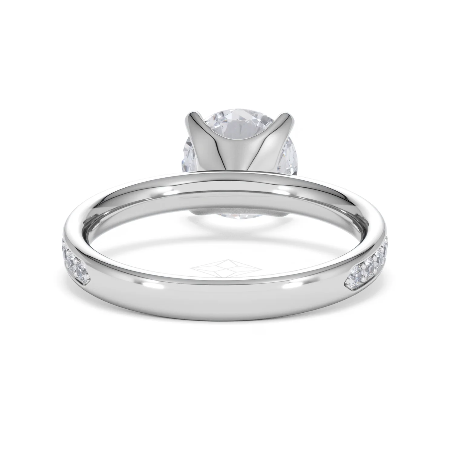 Origin 2.25ct Round Cut Lab Diamond Solitaire Engagement Ring with Side Stones in 18K White Gold - Image 46