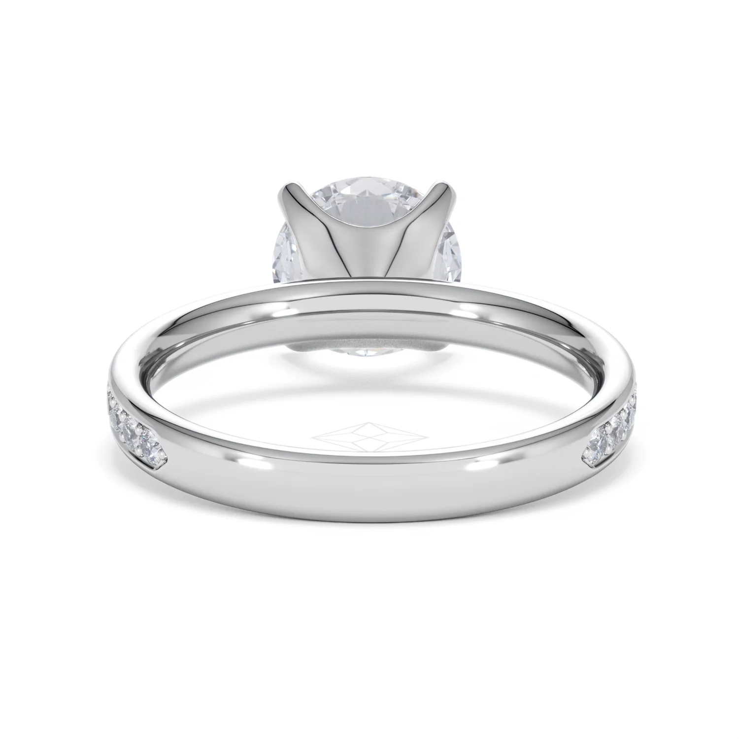 Origin 2.25ct Round Cut Lab Diamond Solitaire Engagement Ring with Side Stones in 18K White Gold - Image 47