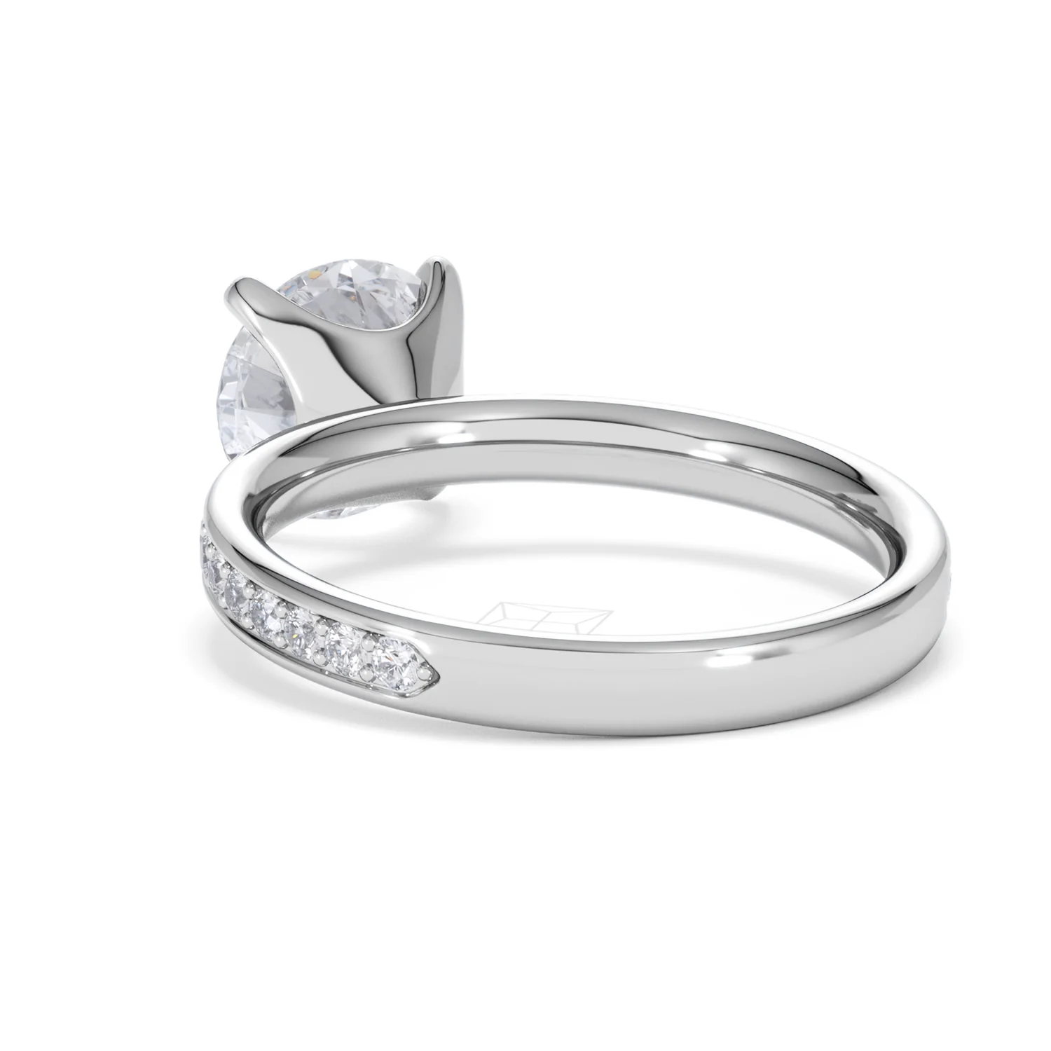 Origin 2.25ct Round Cut Lab Diamond Solitaire Engagement Ring with Side Stones in 18K White Gold - Image 53