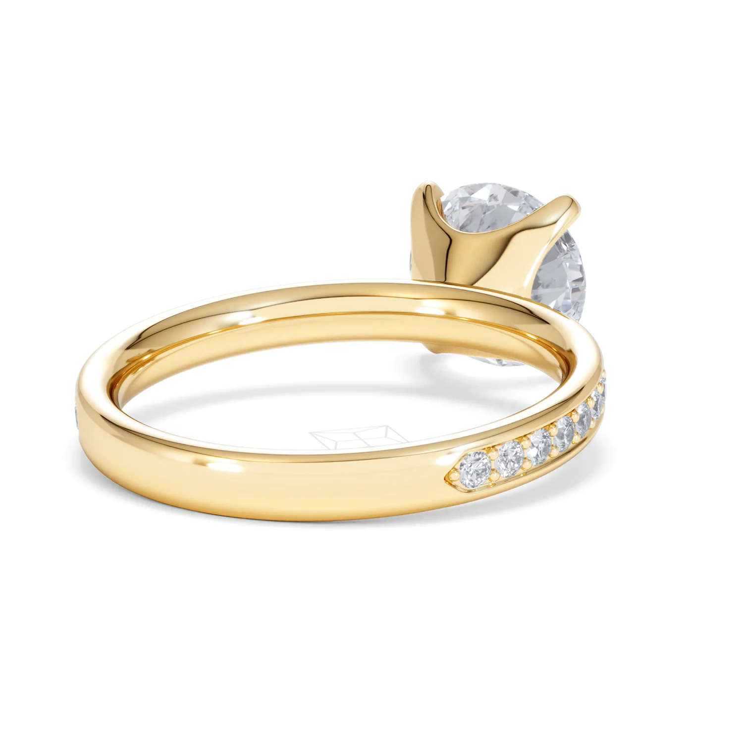 Origin 2.25ct Round Cut Lab Diamond Solitaire Engagement Ring with Side Stones in 18K Yellow Gold - Image 41