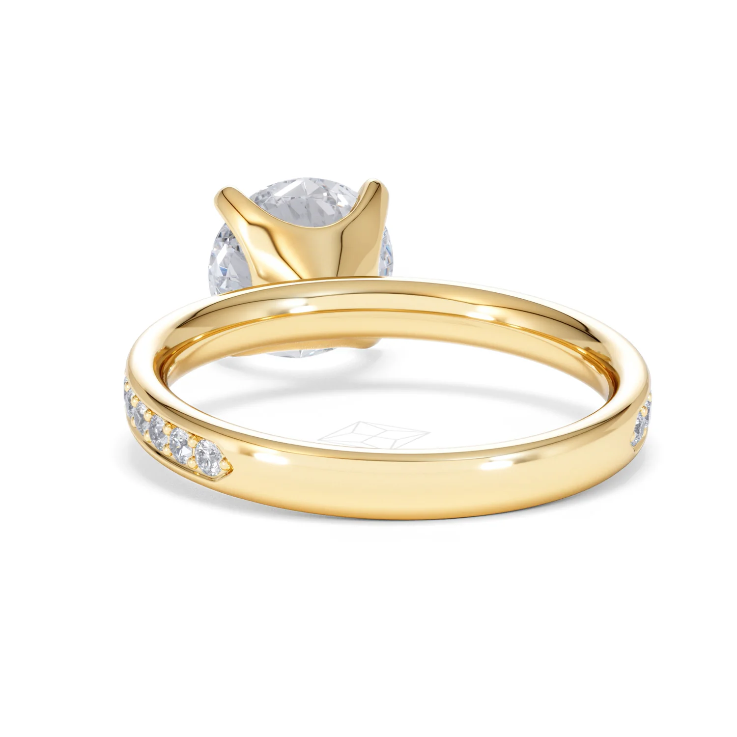 Origin 2.25ct Round Cut Lab Diamond Solitaire Engagement Ring with Side Stones in 18K Yellow Gold - Image 50