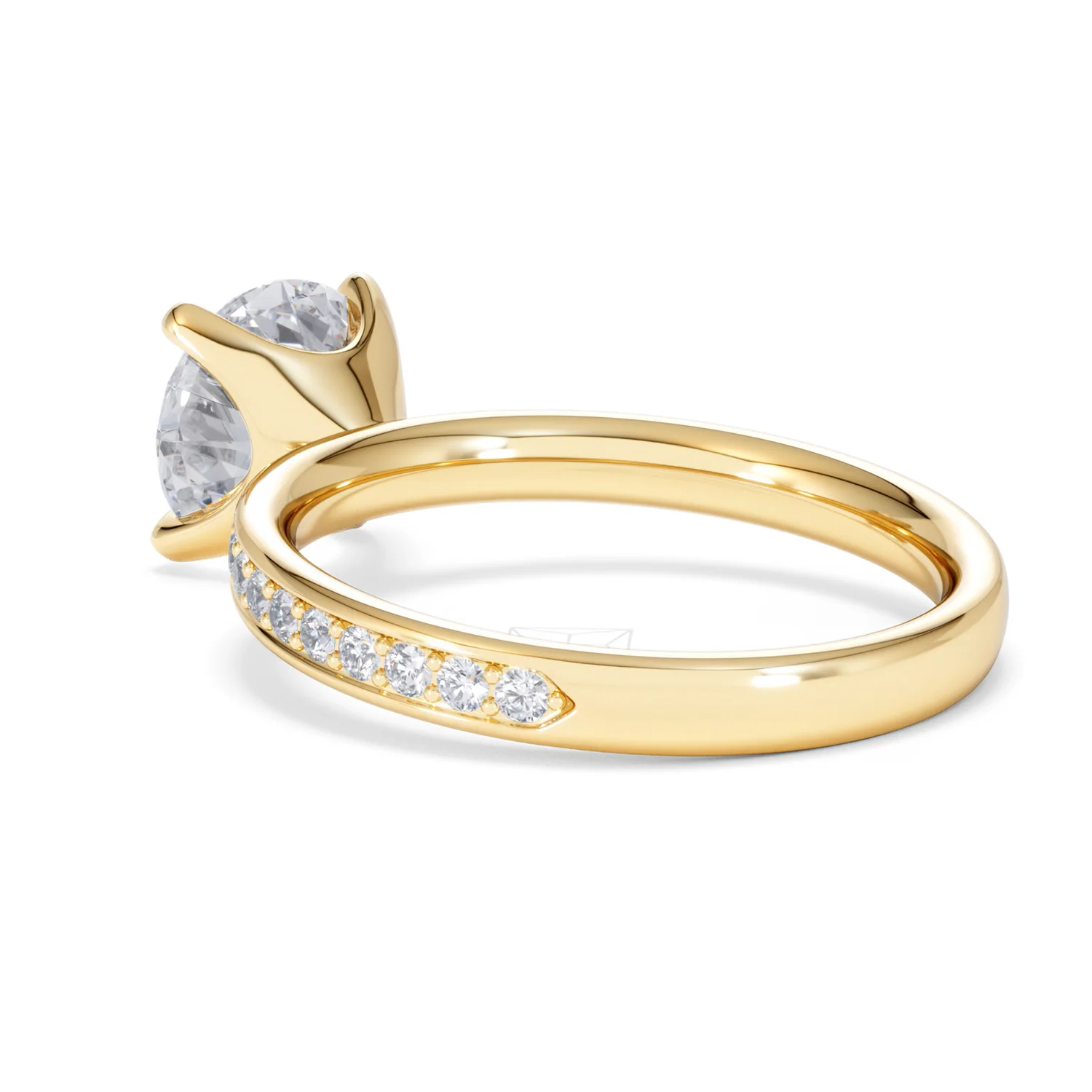 Origin 2.25ct Round Cut Lab Diamond Solitaire Engagement Ring with Side Stones in 18K Yellow Gold - Image 56