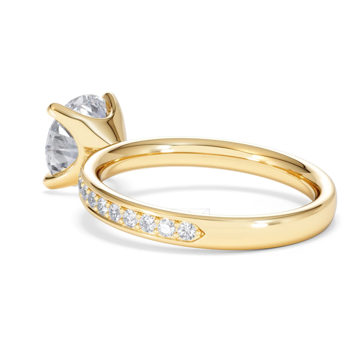 Origin 2.25ct Round Cut Lab Diamond Solitaire Engagement Ring with Side Stones in 18K Yellow Gold - Image 57