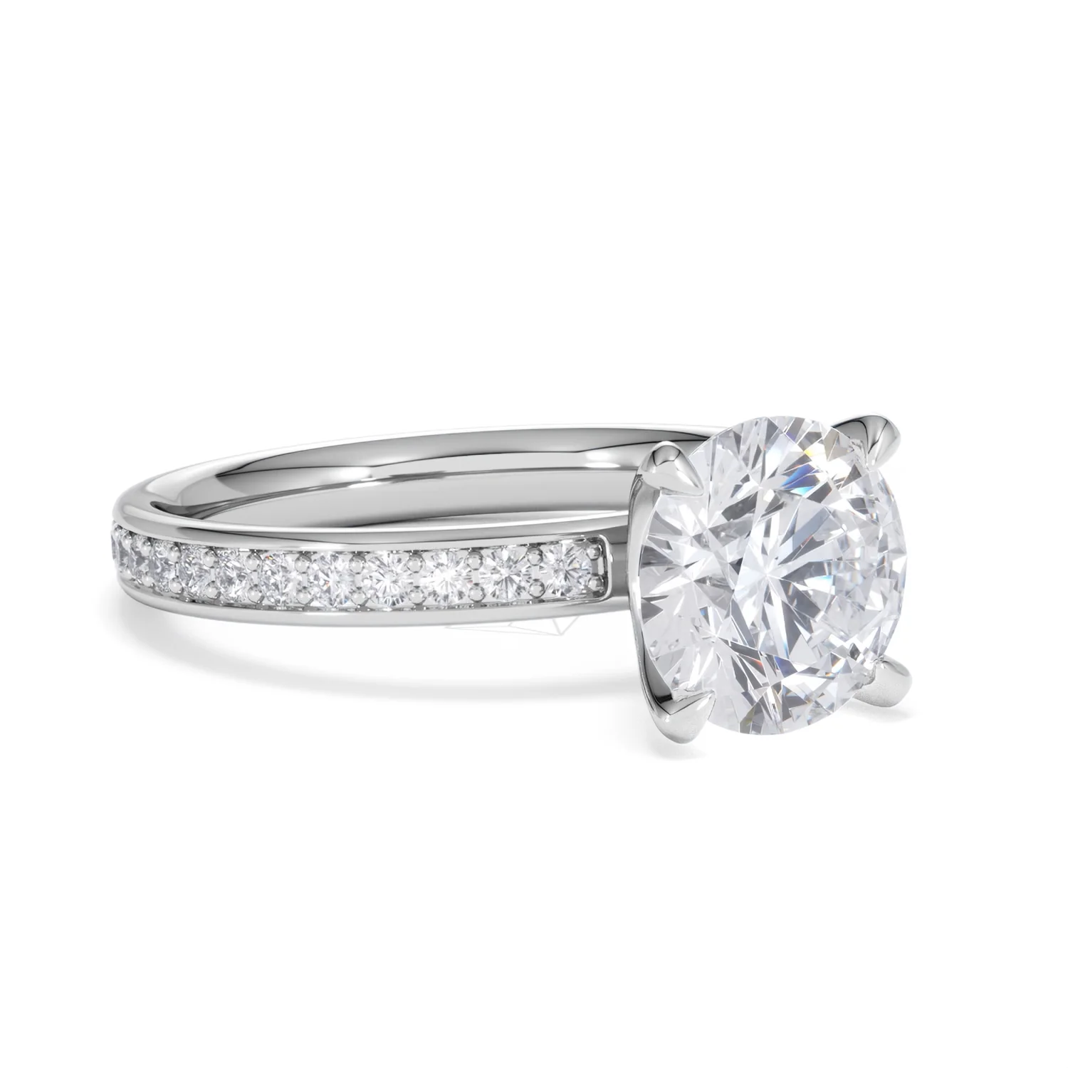 Origin 2.25ct Round Cut Lab Diamond Solitaire Engagement Ring with Side Stones in Platinum - Image 14