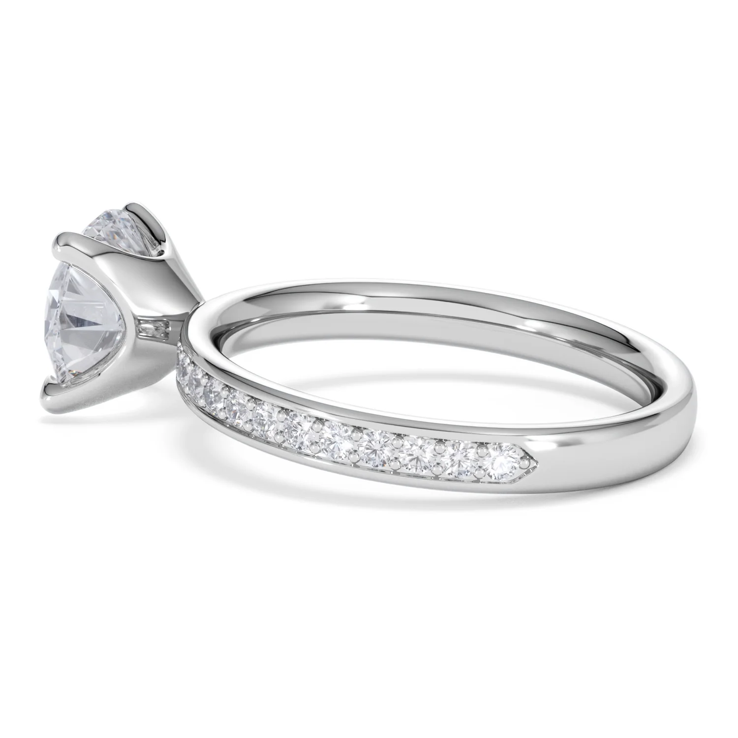 Origin 2.25ct Round Cut Lab Diamond Solitaire Engagement Ring with Side Stones in Platinum - Image 62