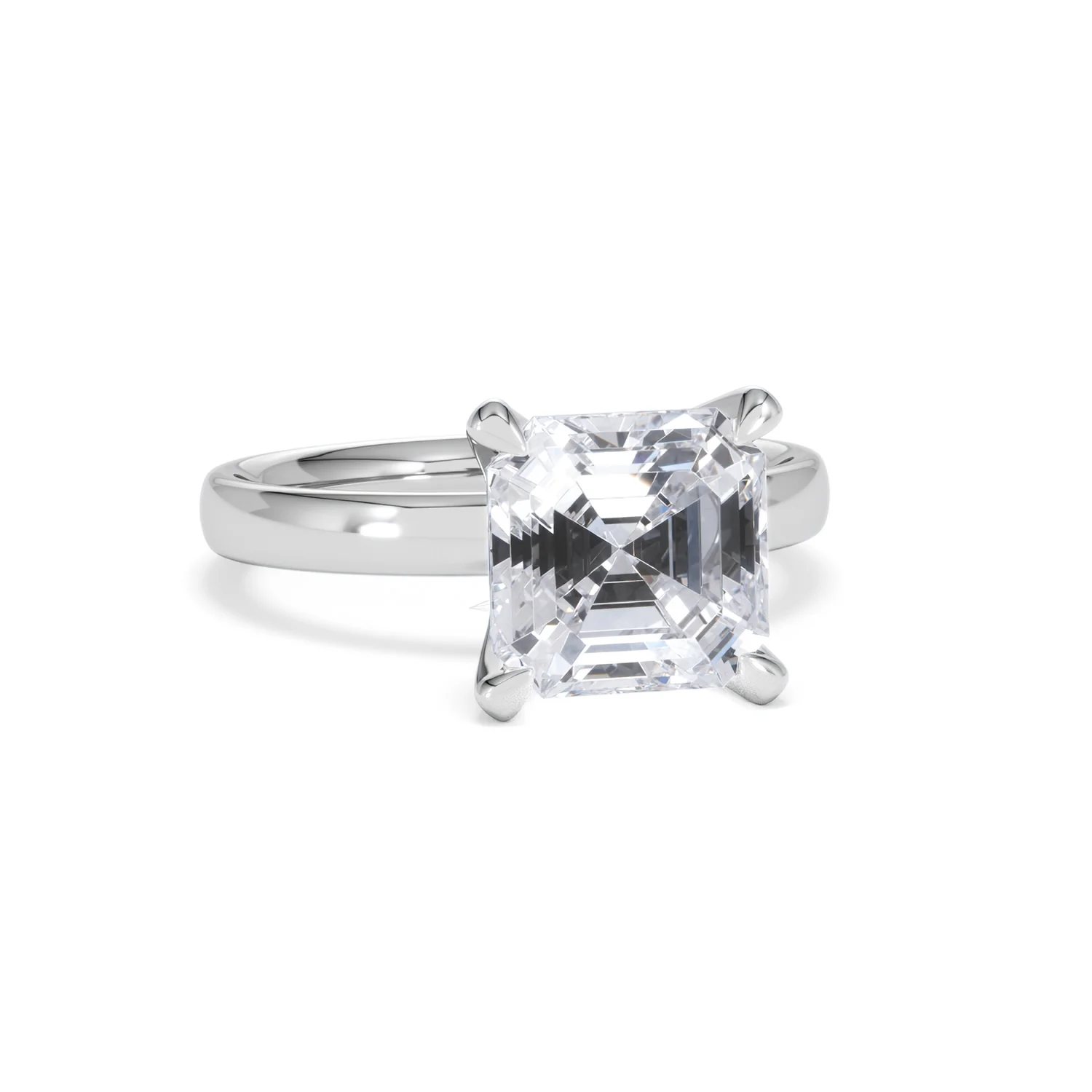 Origin 3.00ct Asscher Cut Lab Diamond Solitaire Engagement Ring in 18K White Gold - Image 10