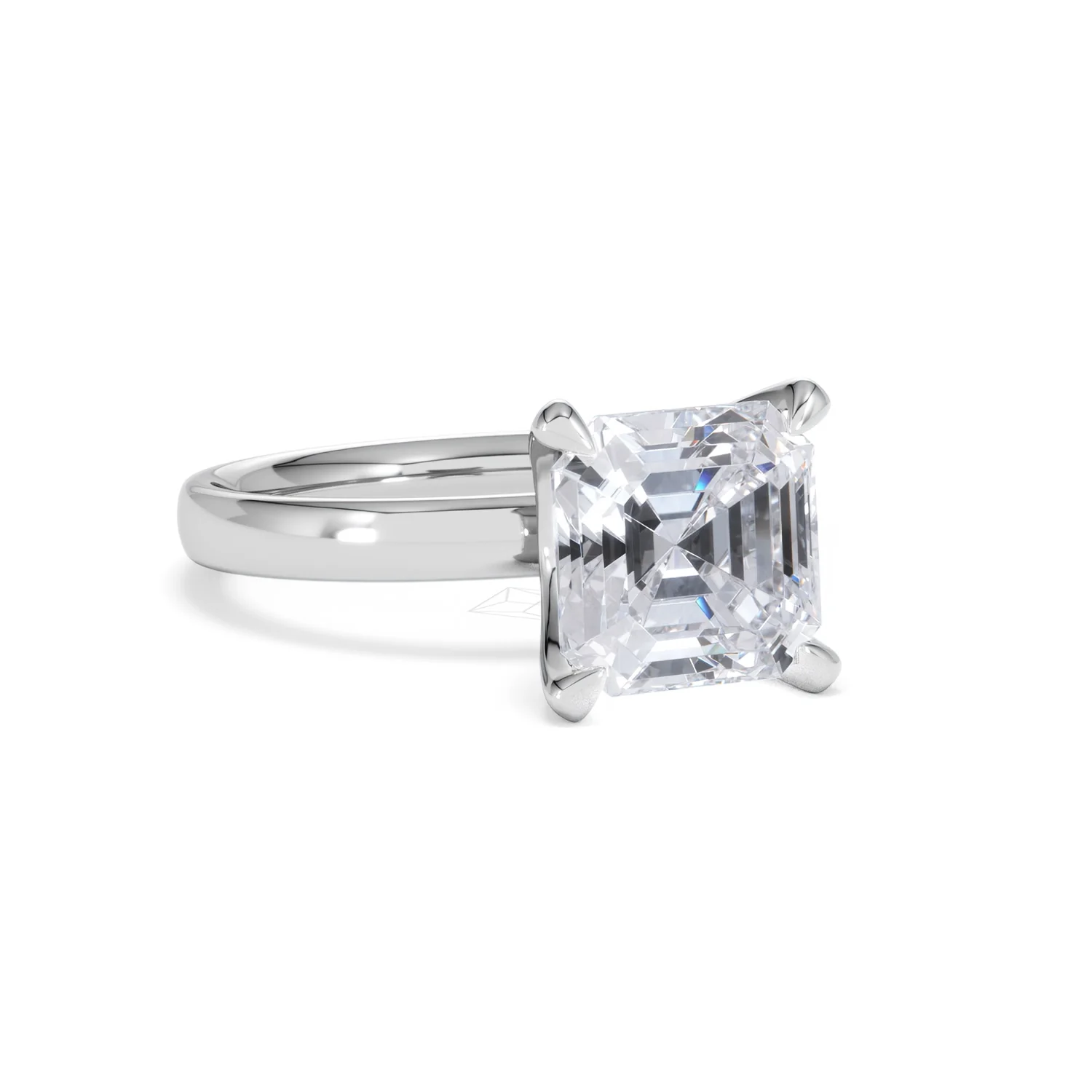 Origin 3.00ct Asscher Cut Lab Diamond Solitaire Engagement Ring in 18K White Gold - Image 12