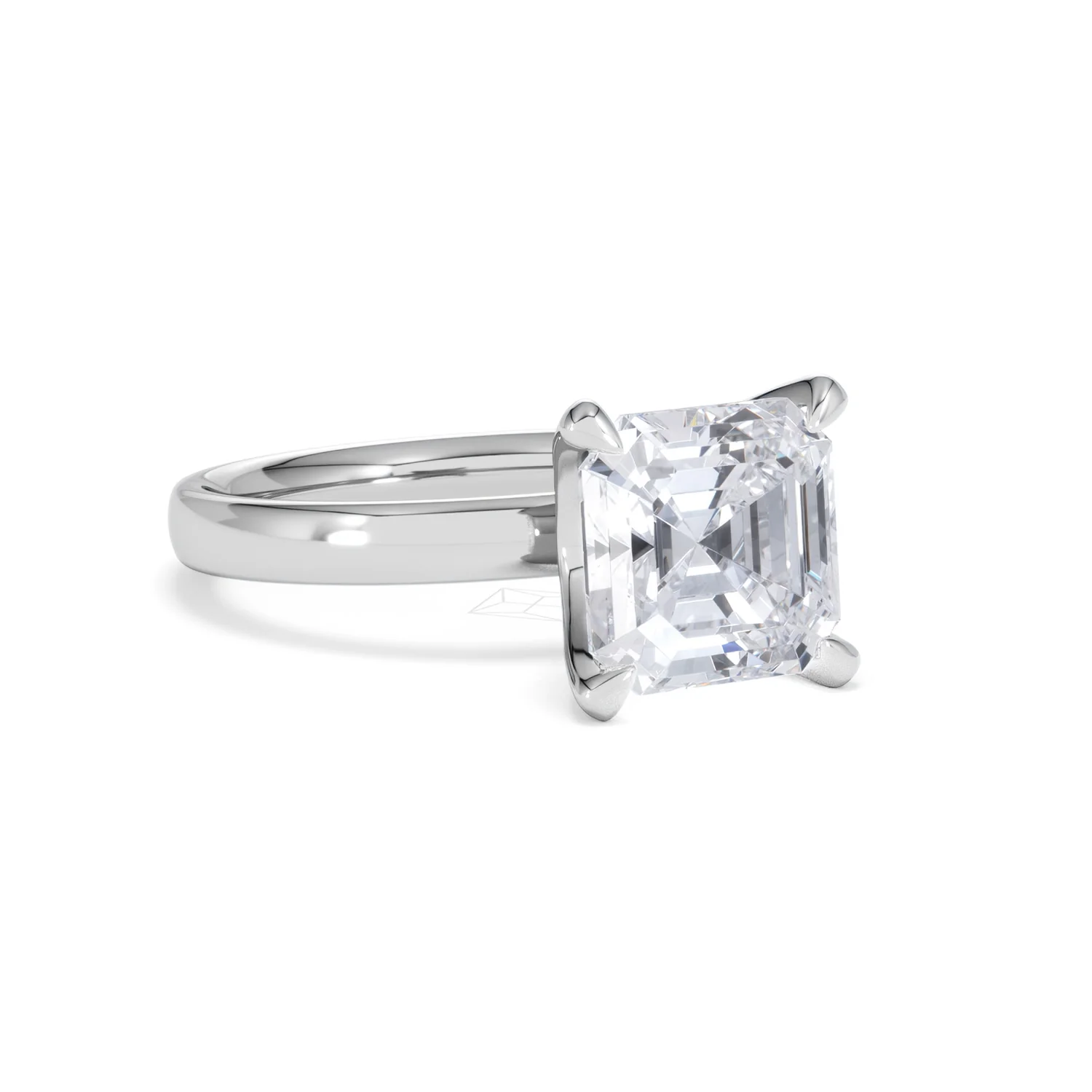 Origin 3.00ct Asscher Cut Lab Diamond Solitaire Engagement Ring in 18K White Gold - Image 13