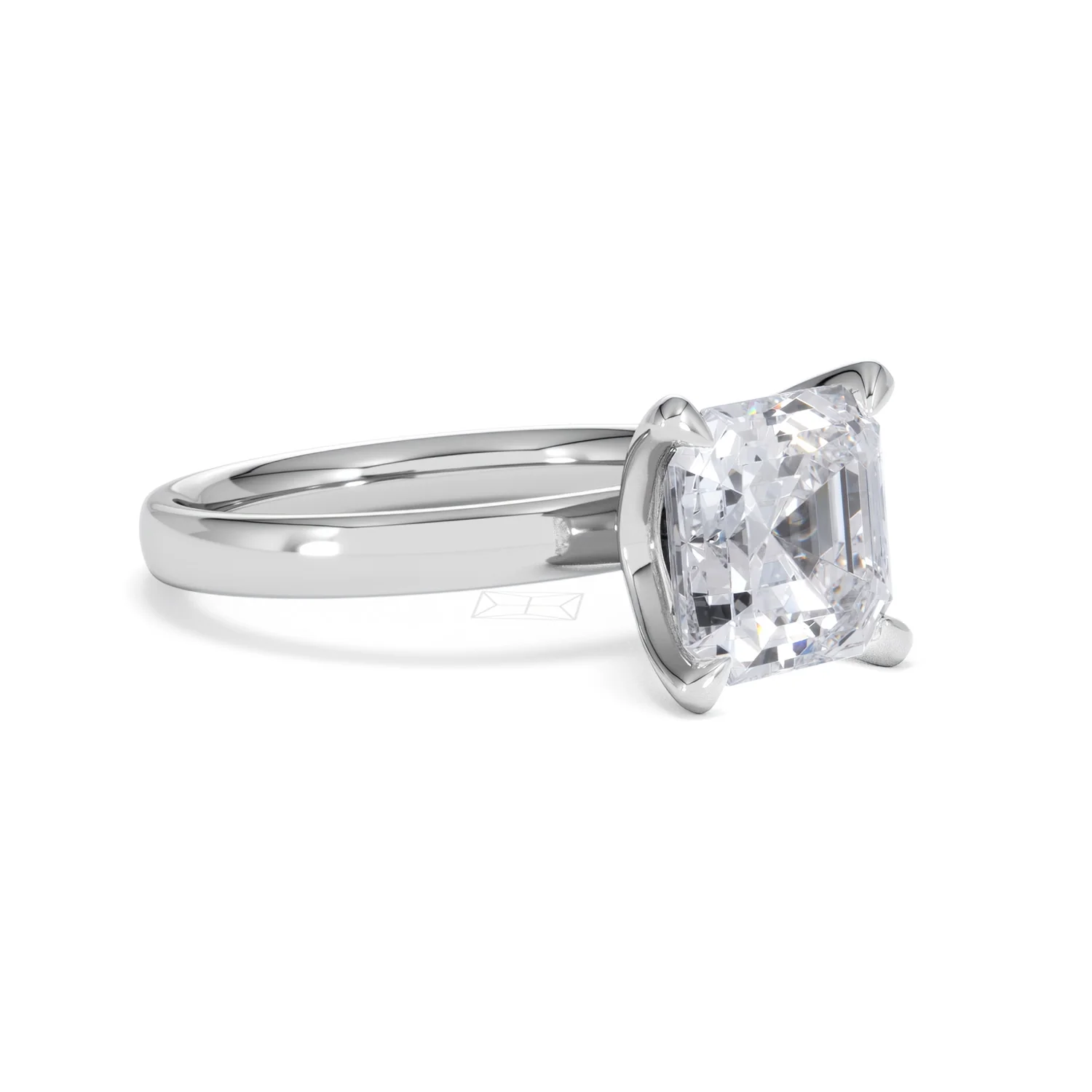 Origin 3.00ct Asscher Cut Lab Diamond Solitaire Engagement Ring in 18K White Gold - Image 16