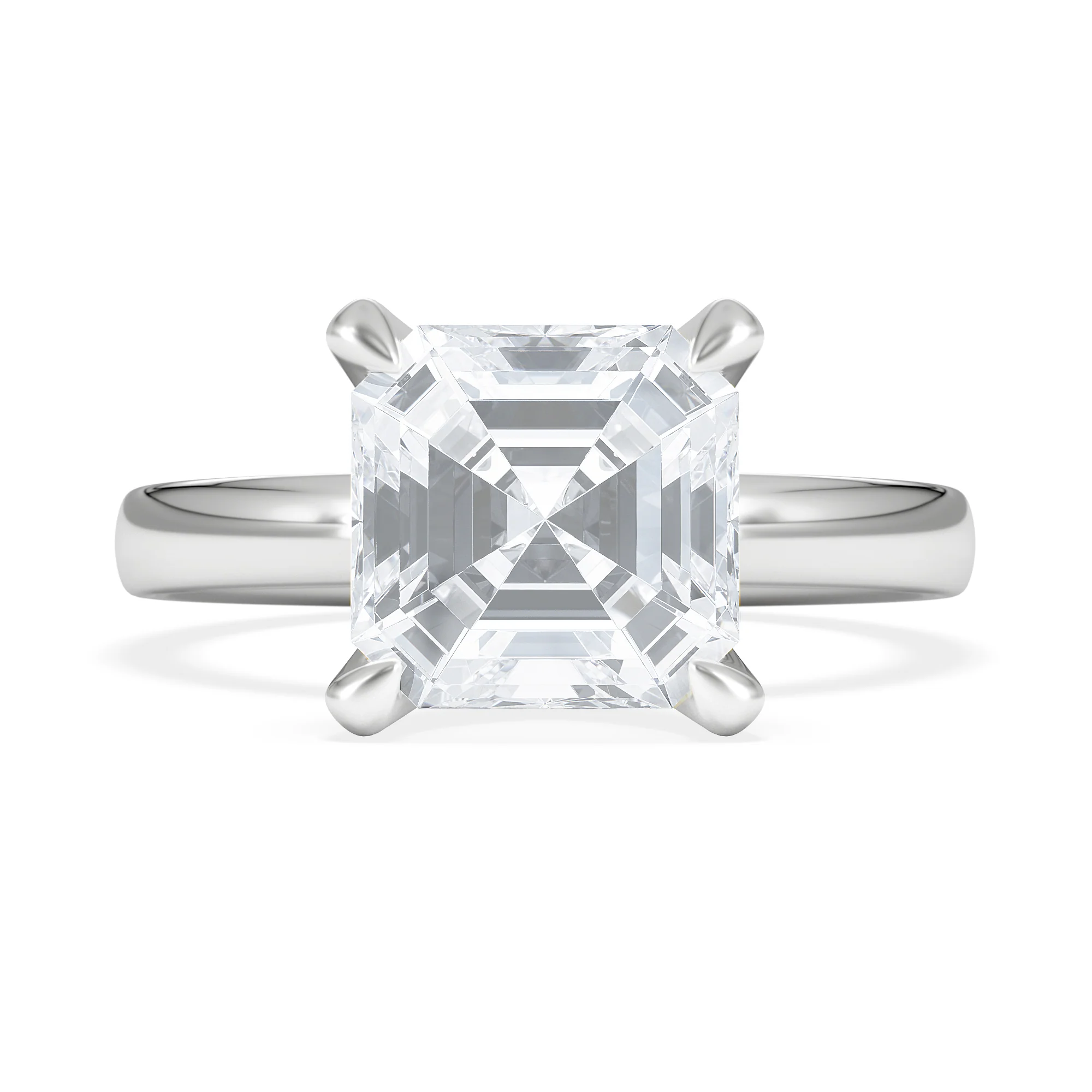 Origin 3.00ct Asscher Cut Lab Diamond Solitaire Engagement Ring in 18K White Gold - Image 6