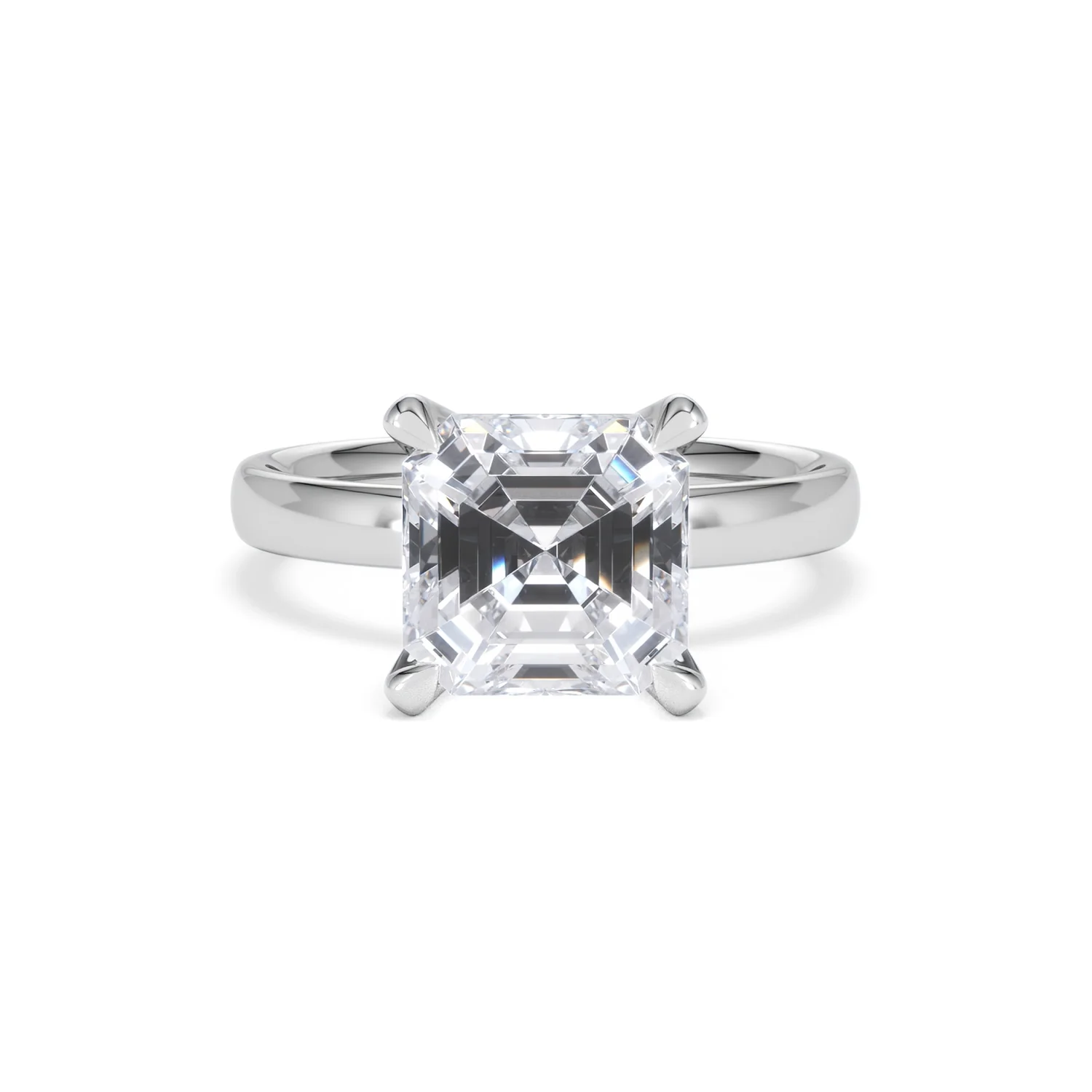 Origin 3.00ct Asscher Cut Lab Diamond Solitaire Engagement Ring in 18K White Gold - Image 7