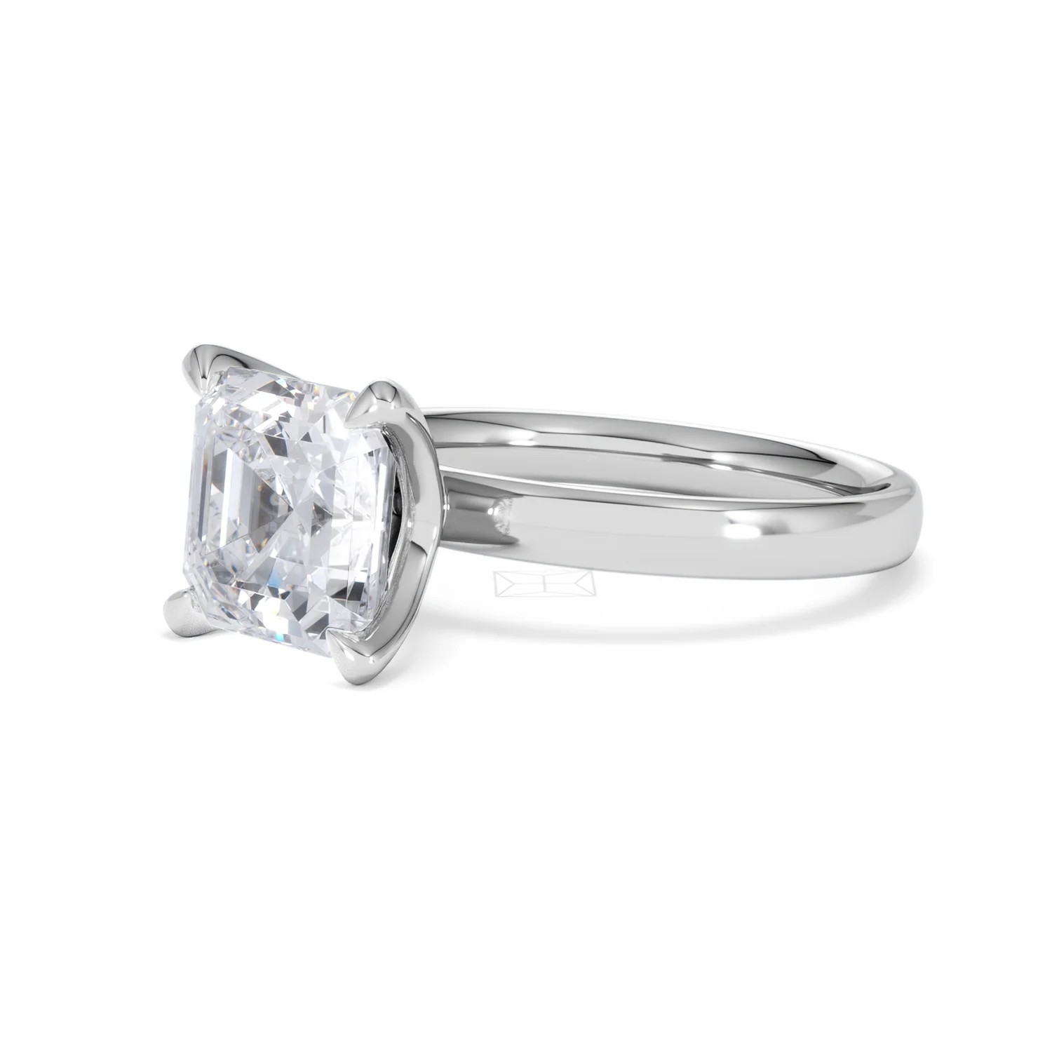 Origin 3.00ct Asscher Cut Lab Diamond Solitaire Engagement Ring in 18K White Gold - Image 77