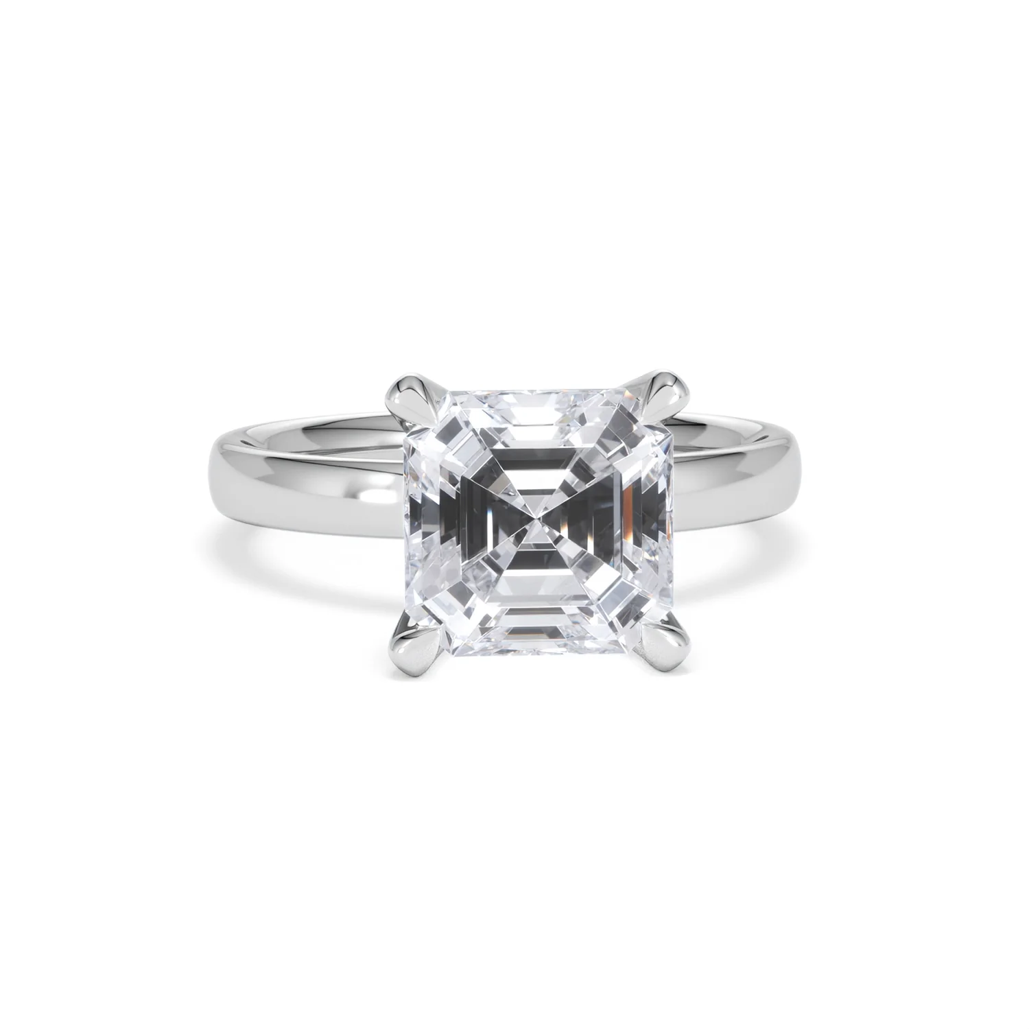 Origin 3.00ct Asscher Cut Lab Diamond Solitaire Engagement Ring in 18K White Gold - Image 8