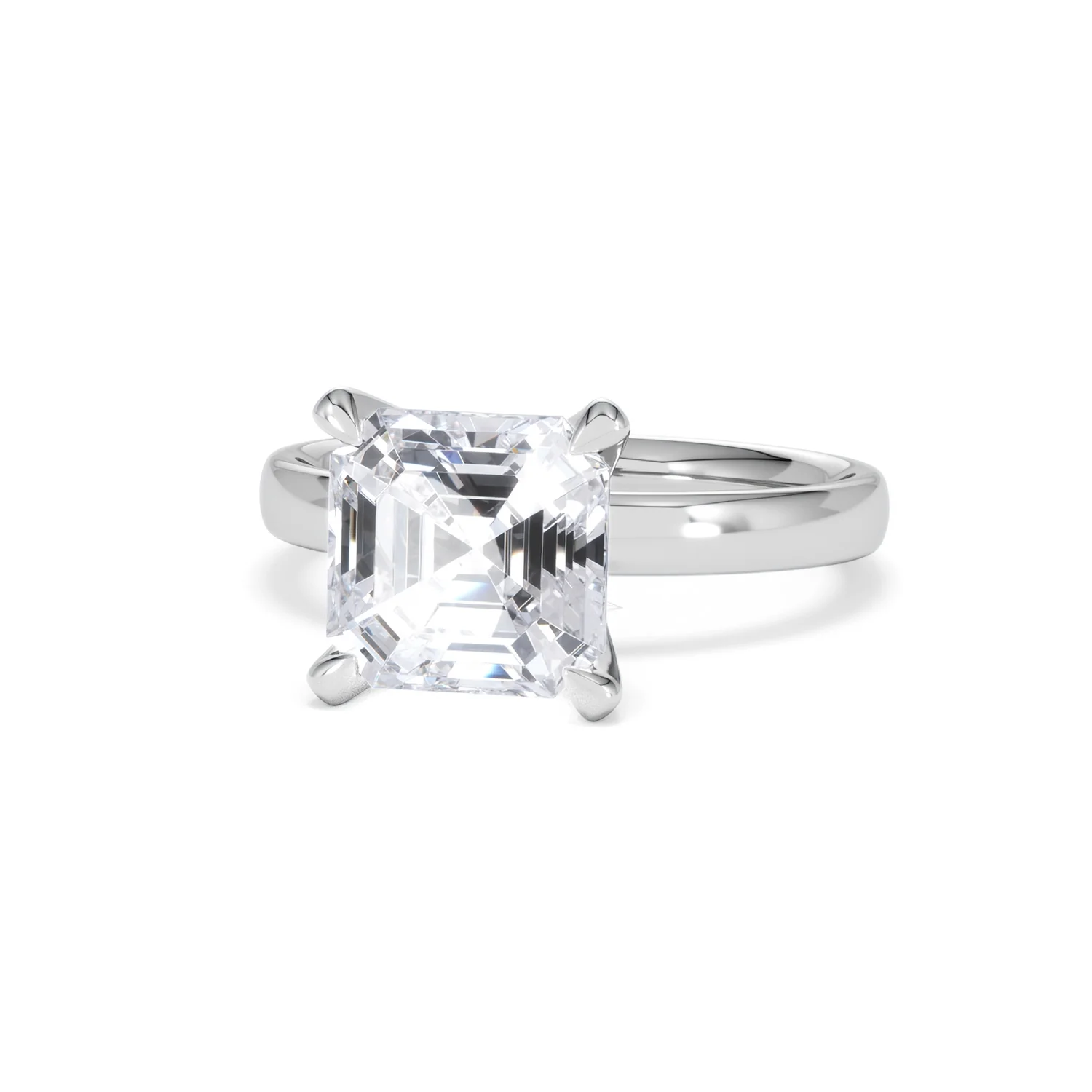 Origin 3.00ct Asscher Cut Lab Diamond Solitaire Engagement Ring in 18K White Gold - Image 84