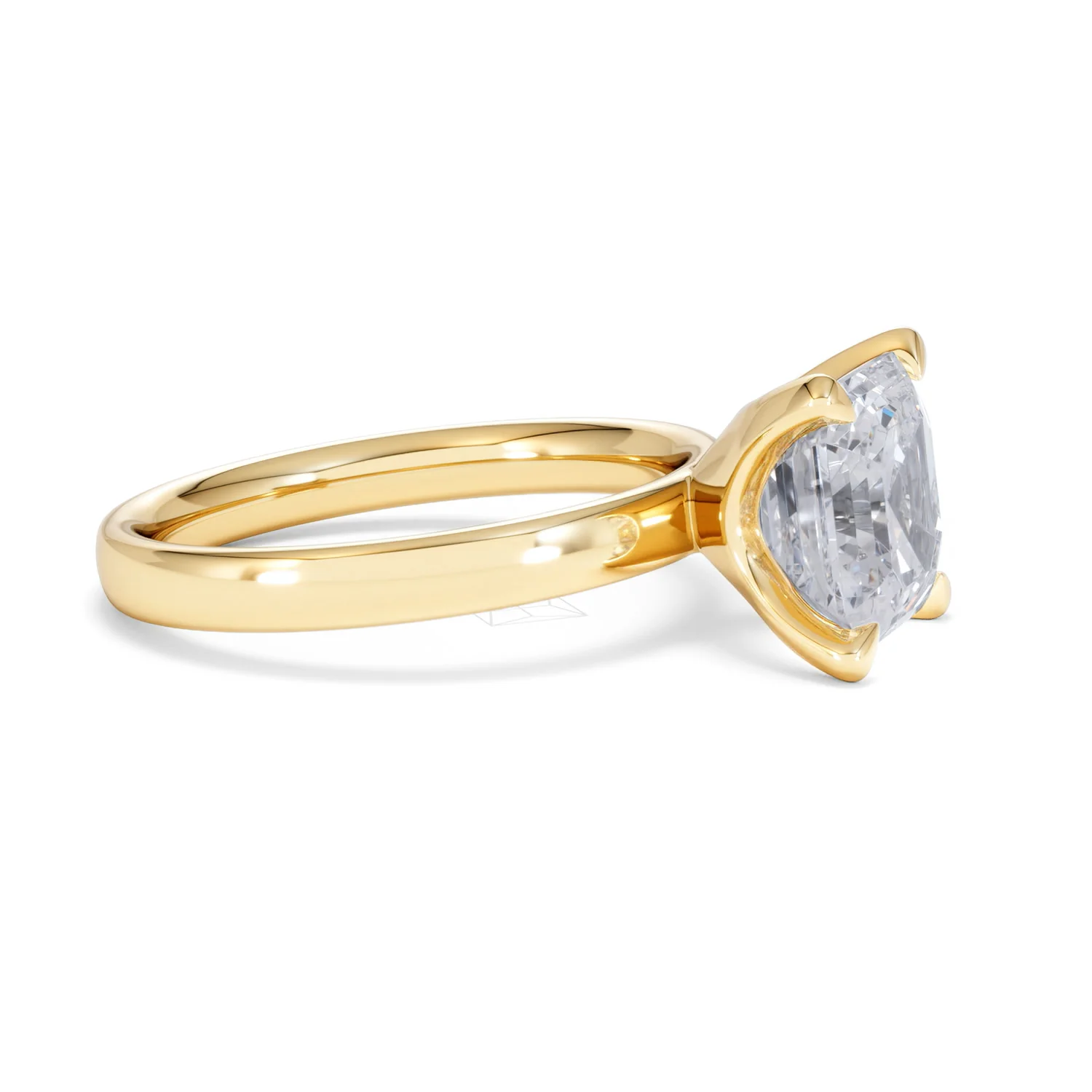 Origin 3.00ct Asscher Cut Lab Diamond Solitaire Engagement Ring in 18K Yellow Gold - Image 22