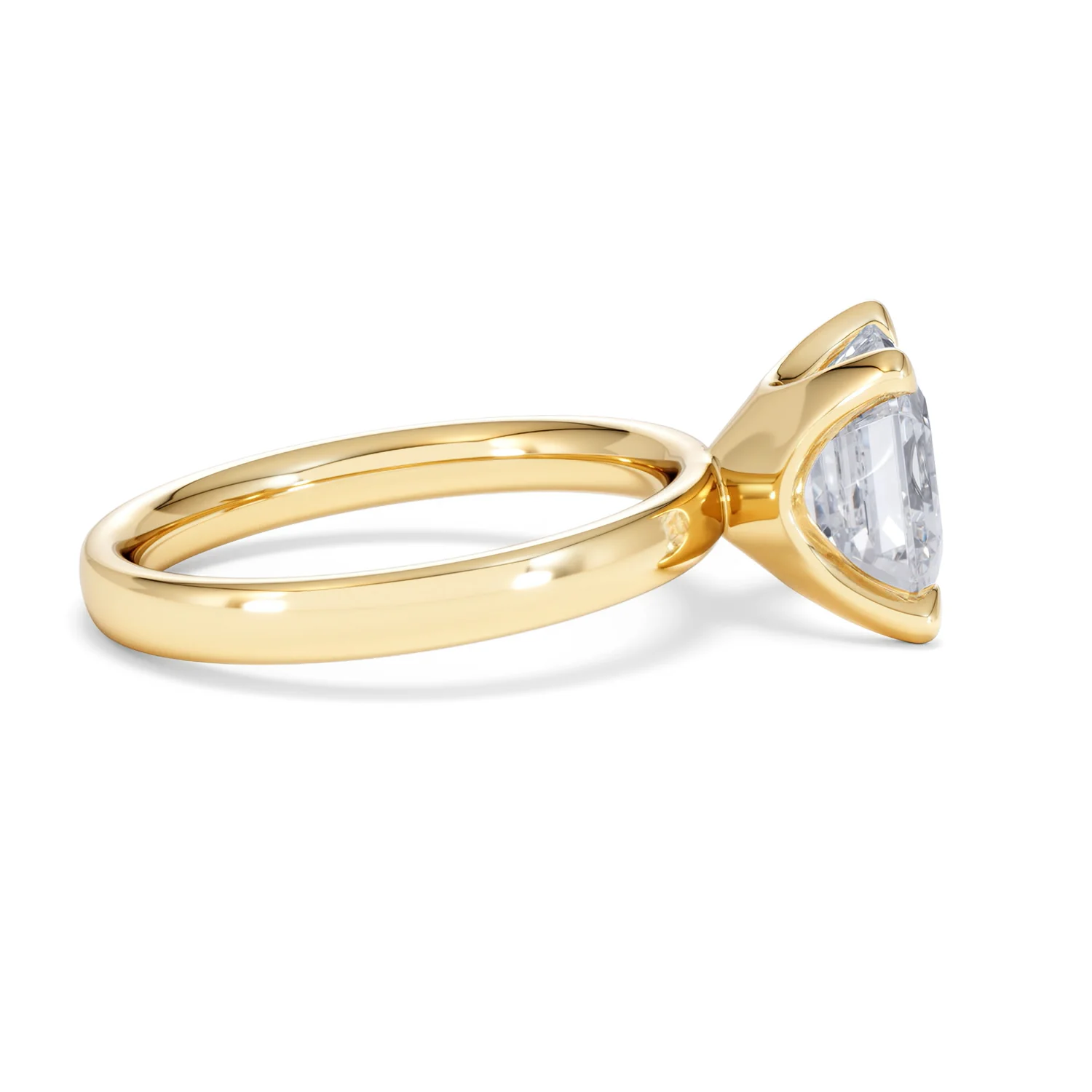 Origin 3.00ct Asscher Cut Lab Diamond Solitaire Engagement Ring in 18K Yellow Gold - Image 27