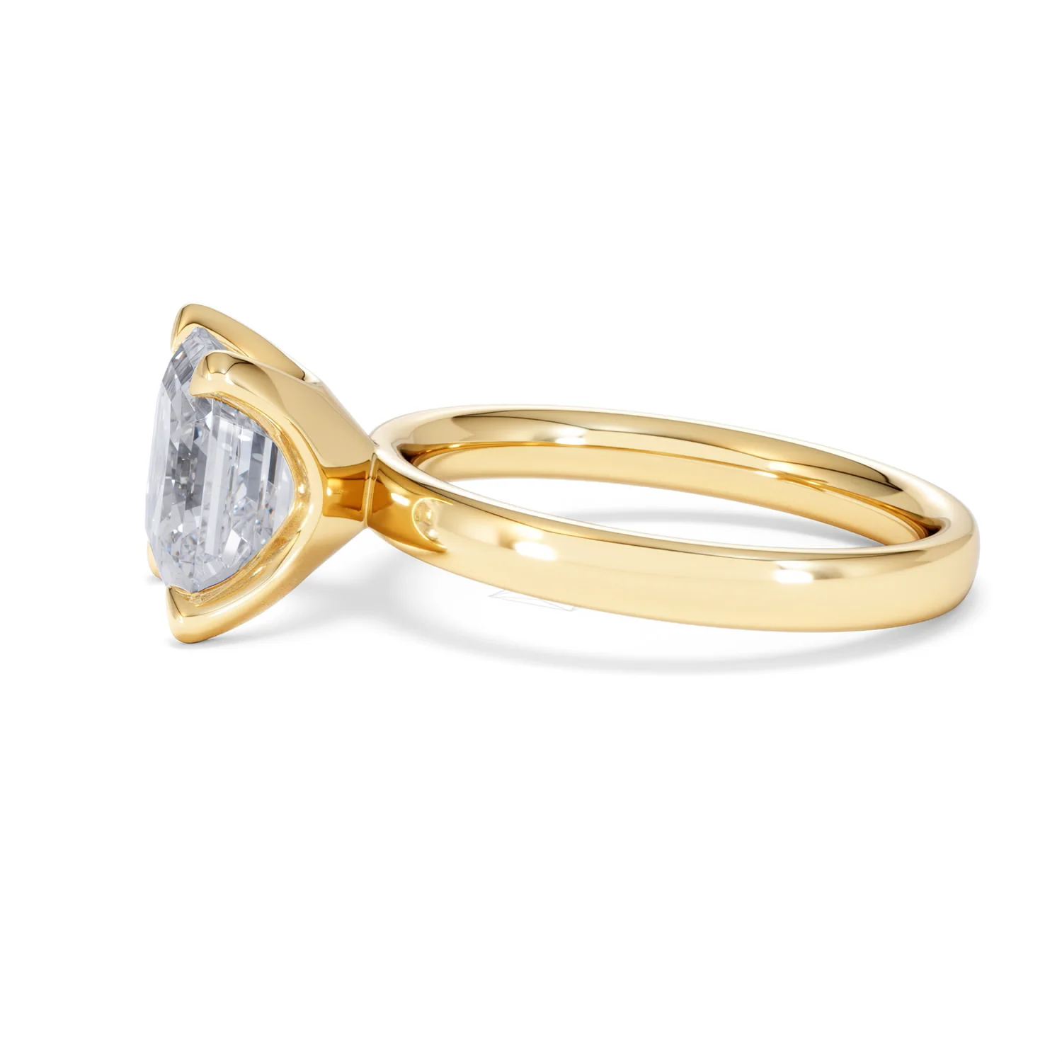 Origin 3.00ct Asscher Cut Lab Diamond Solitaire Engagement Ring in 18K Yellow Gold - Image 69